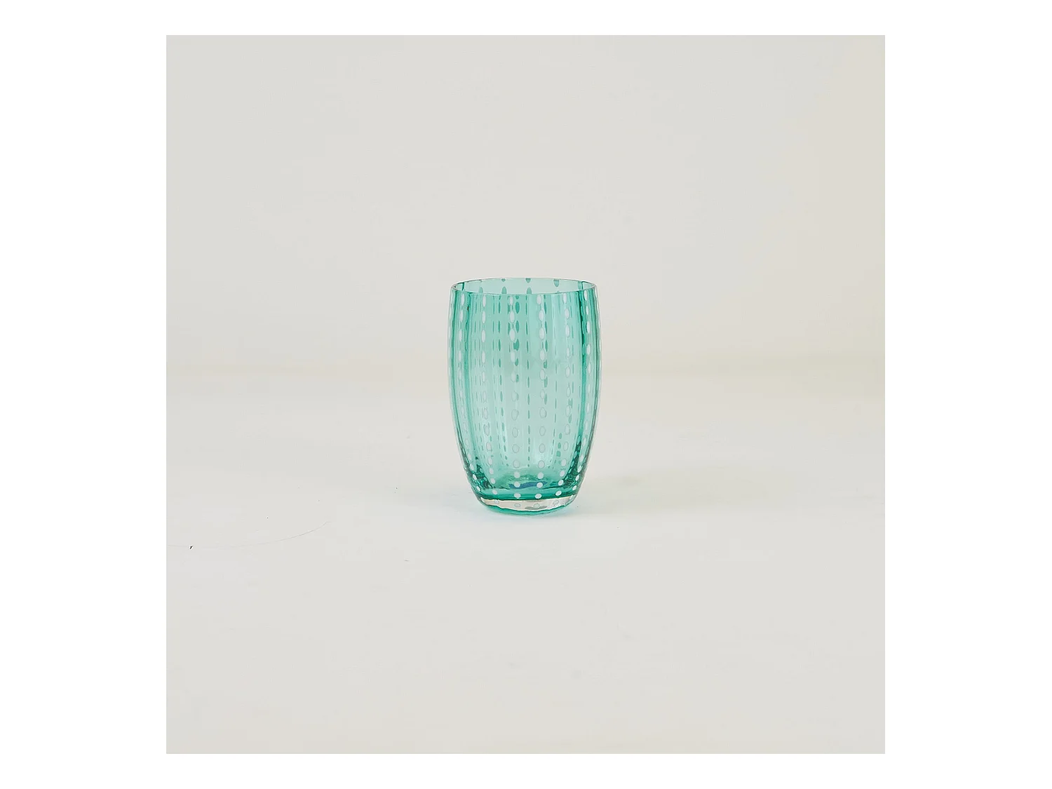 Zafferano Perle Grünes Glas – Farbiges mundgeblasenes Glas, 32 cl, handgefertigt – Set mit 2 handgefertigten Bechern für Wasser oder Cocktails