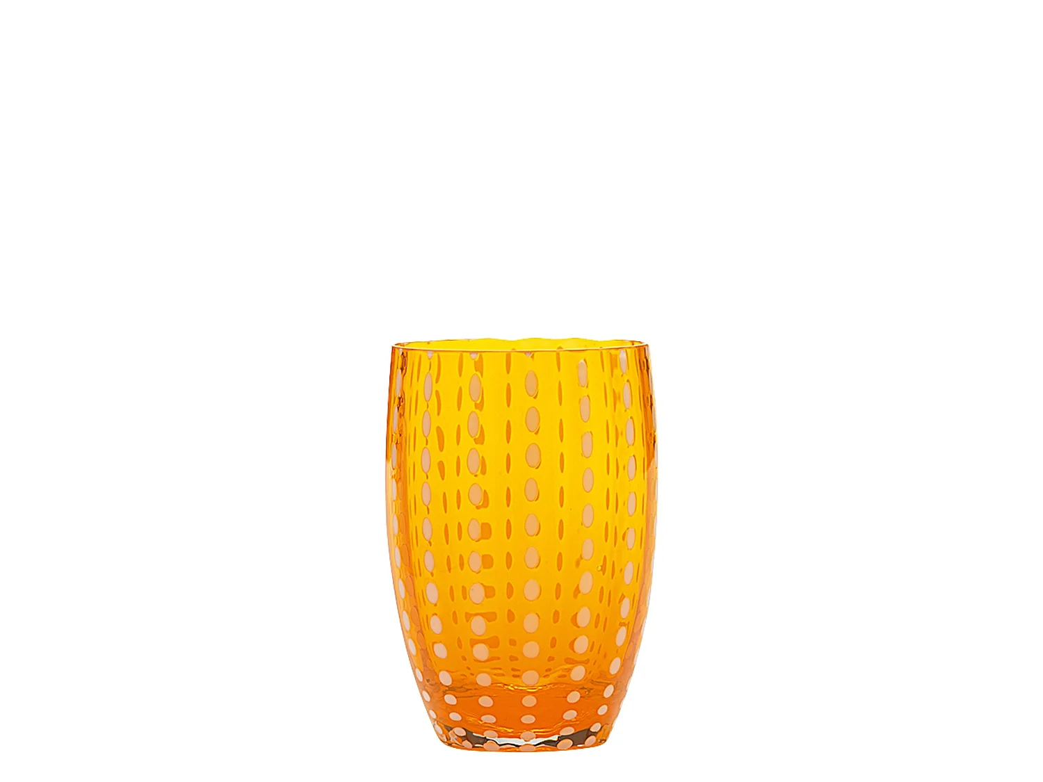 Copo Zafferano Perle Laranja - Vidro colorido soprado à mão, 32 cl, feito à mão - Conjunto de 2 copos artesanais para água ou coquetéis