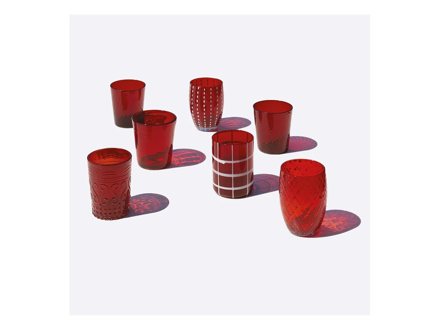 Zestaw 6 szklanek do topienia Zafferano Melting Pot w jednym kolorze - czerwony - szkło dmuchane ręcznie, 32 cl - Artisan Tumblers do wody i koktajli