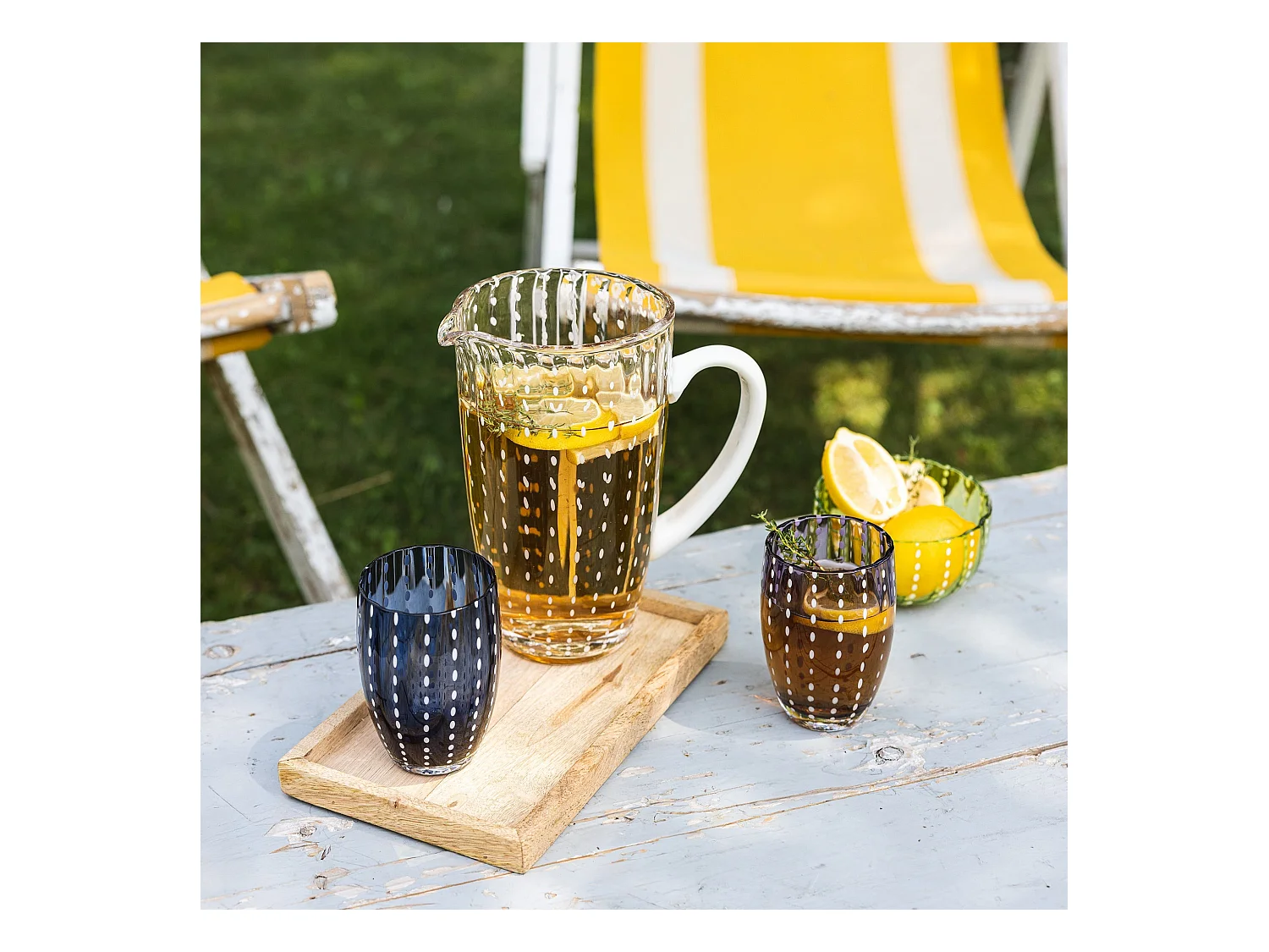 Zafferano Perle Bicchiere Grigio - Vetro Colorato Soffiato a Bocca, 32 cl, Lavorato a Mano - Set da 2 Tumblers Artigianali per Acqua o Cocktail