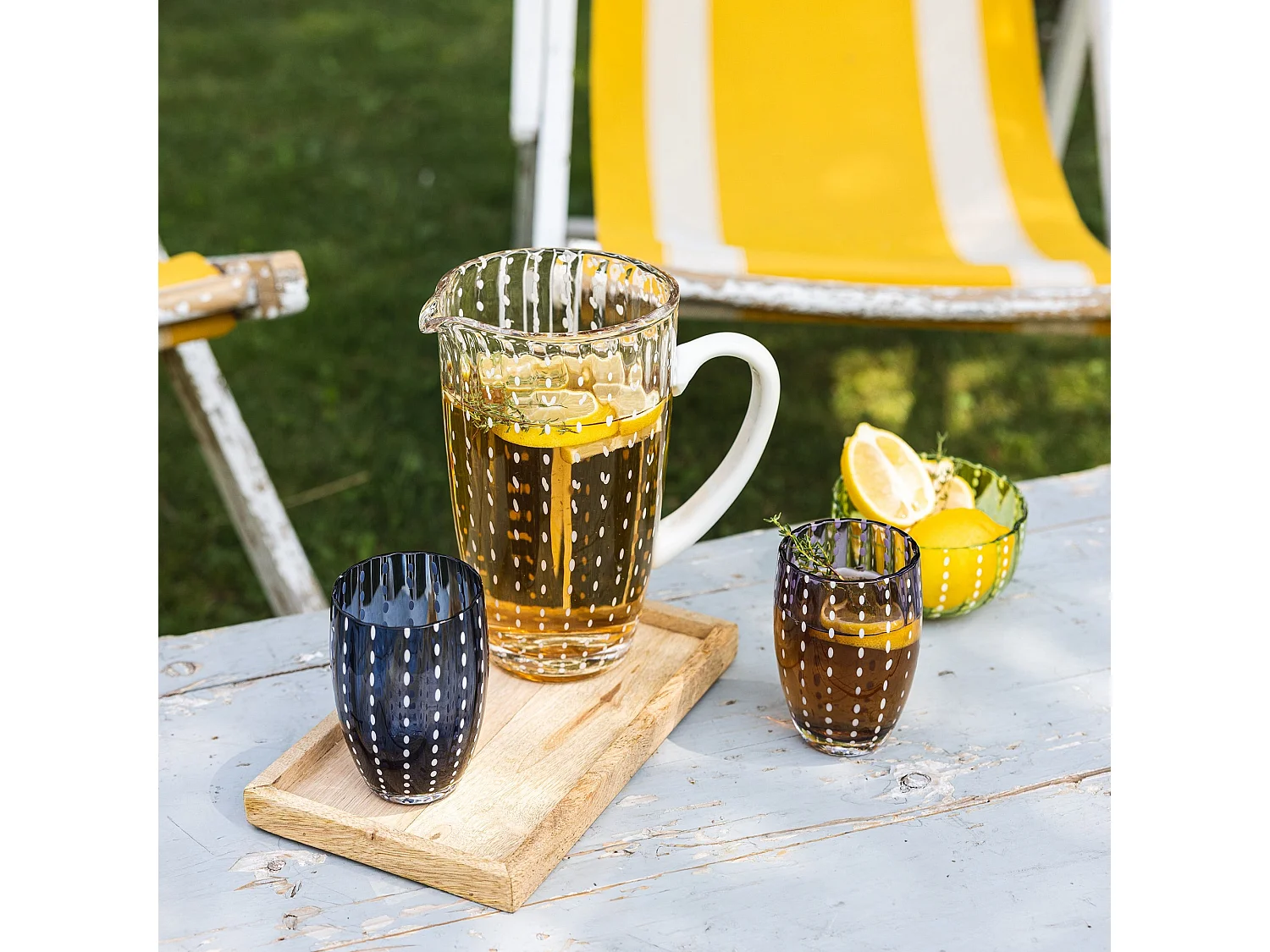 Zafferano Perle Grey Glass - Verre soufflé à la bouche, 32 cl, fait main - Set de 2 verresartisanaux pour eau ou cocktails