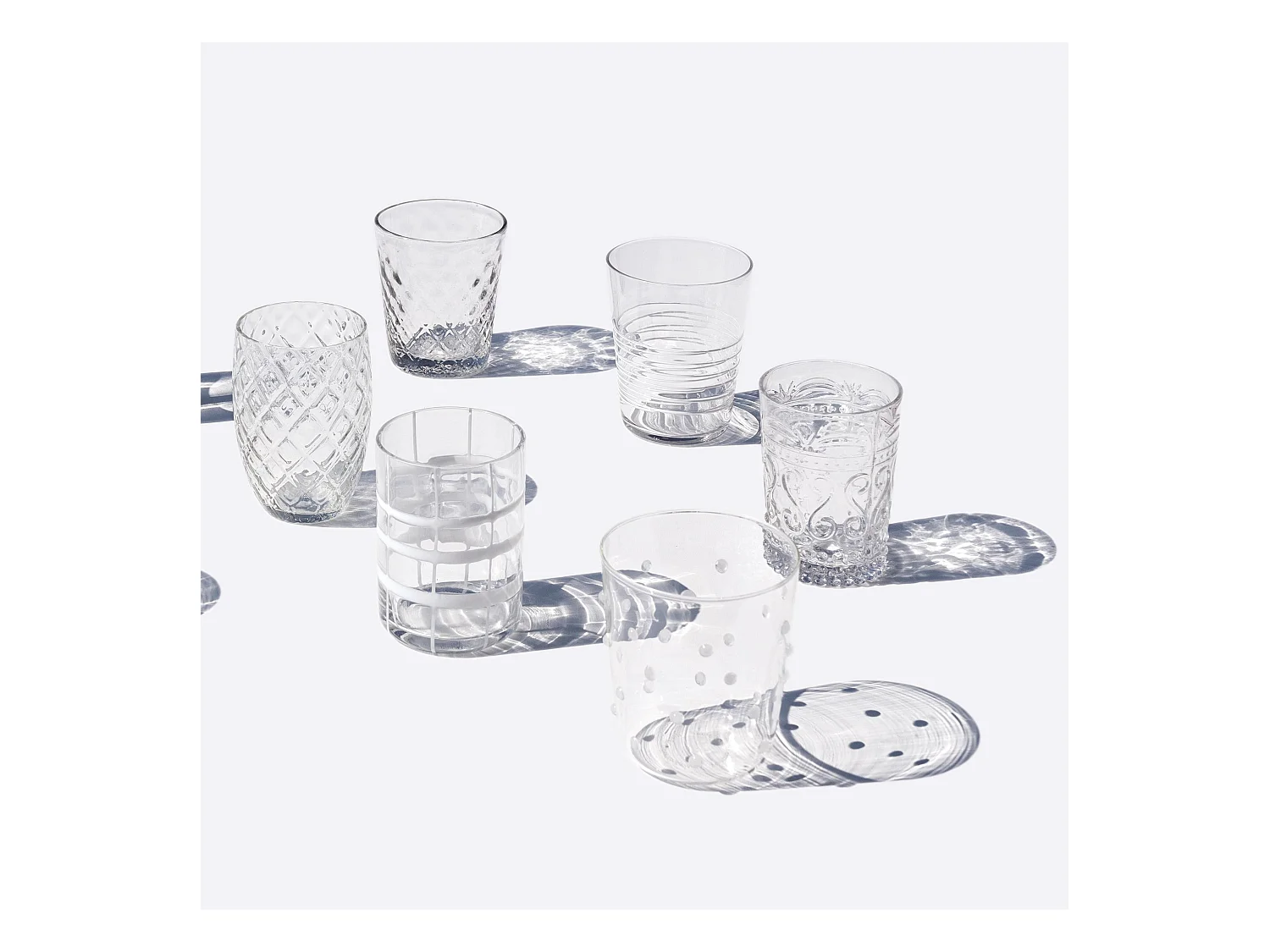 Zafferano Melting Pot zestaw 6 szklanek 32cl, przezroczyste szkło dmuchane ręcznie, artisan tumblers