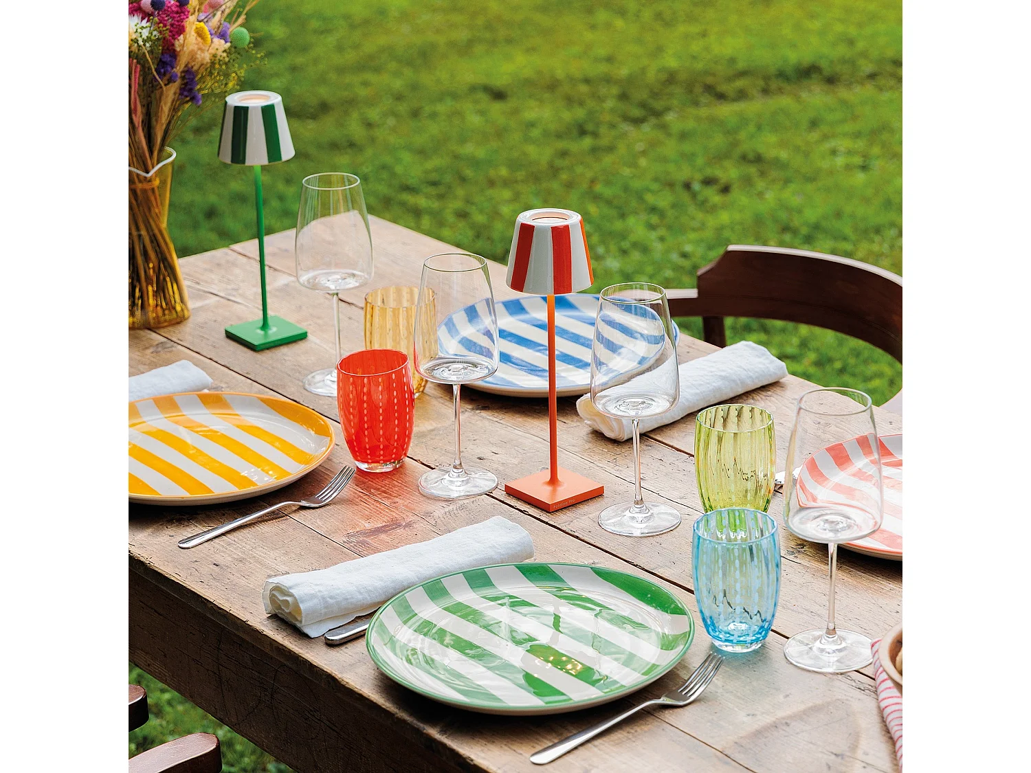 Zafferano Perle Red Glass - Verre soufflé à la bouche, 32 cl, fait main - Lot de 2 verresartisanaux pour eau ou cocktails