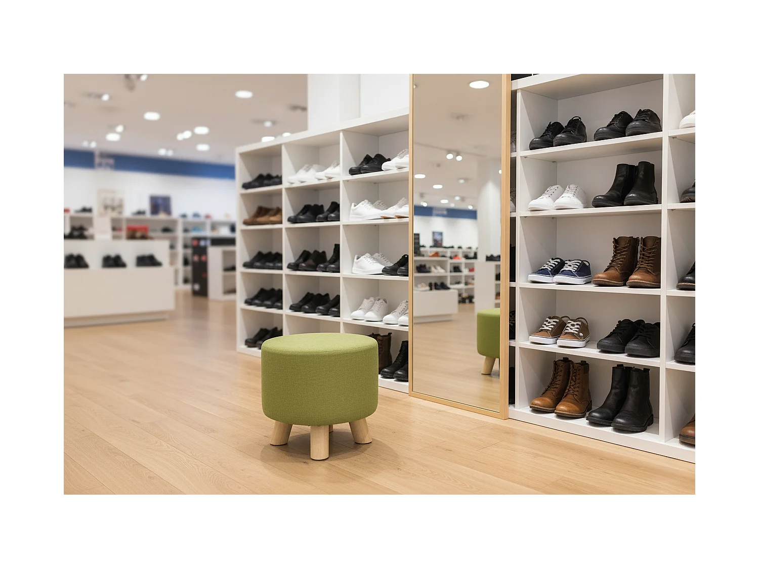 Pouf divano, pouf poggiapiedi verde chiaro – Nemo