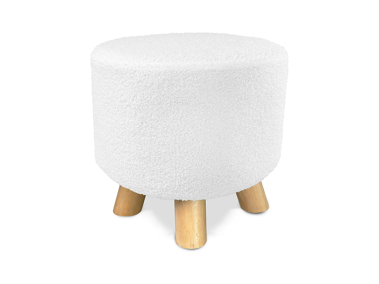 Pouf divano, pouf poggiapiedi bianco bouclè – Nemo
