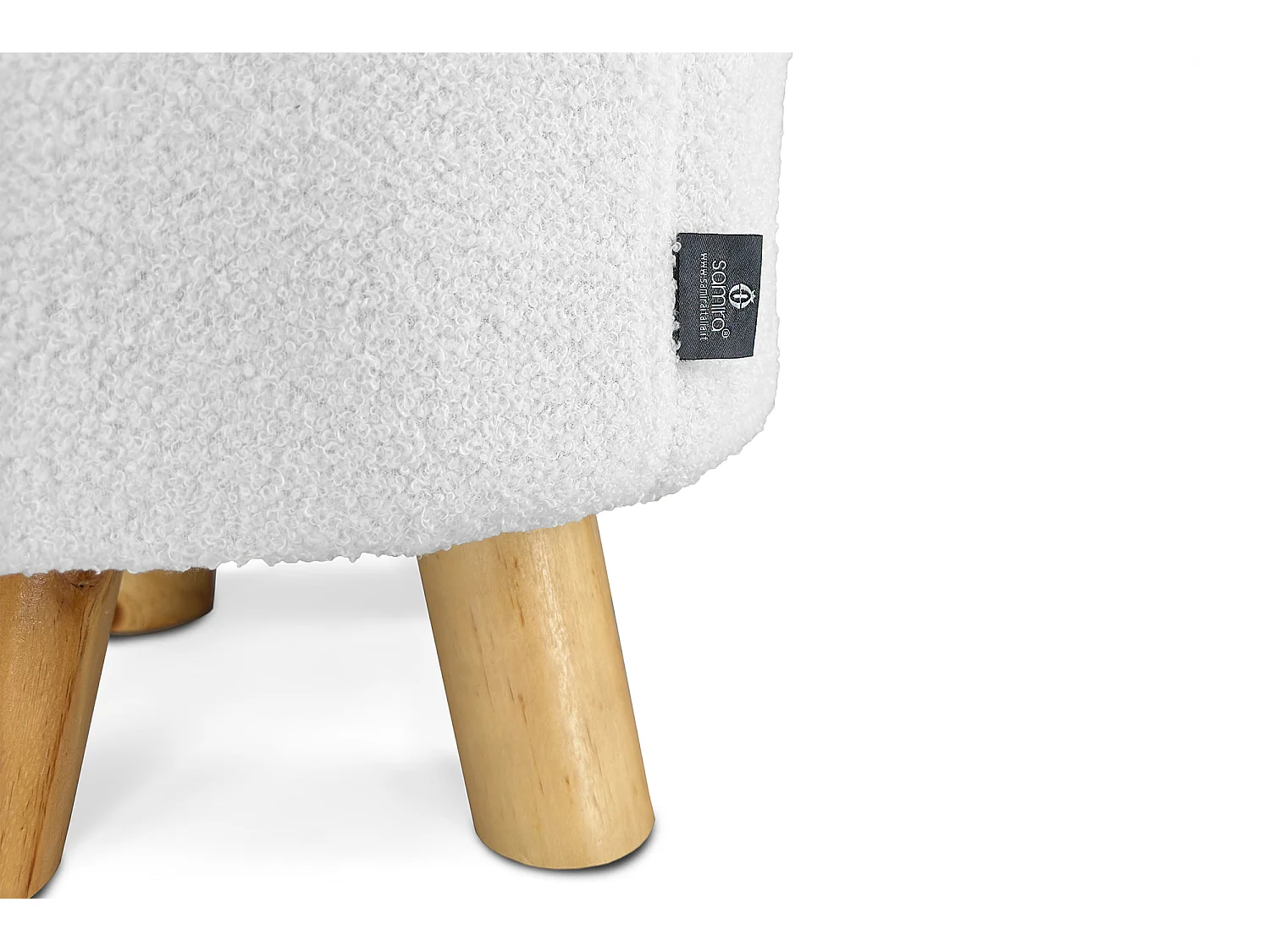 Pouf divano, pouf poggiapiedi bianco bouclè – Nemo