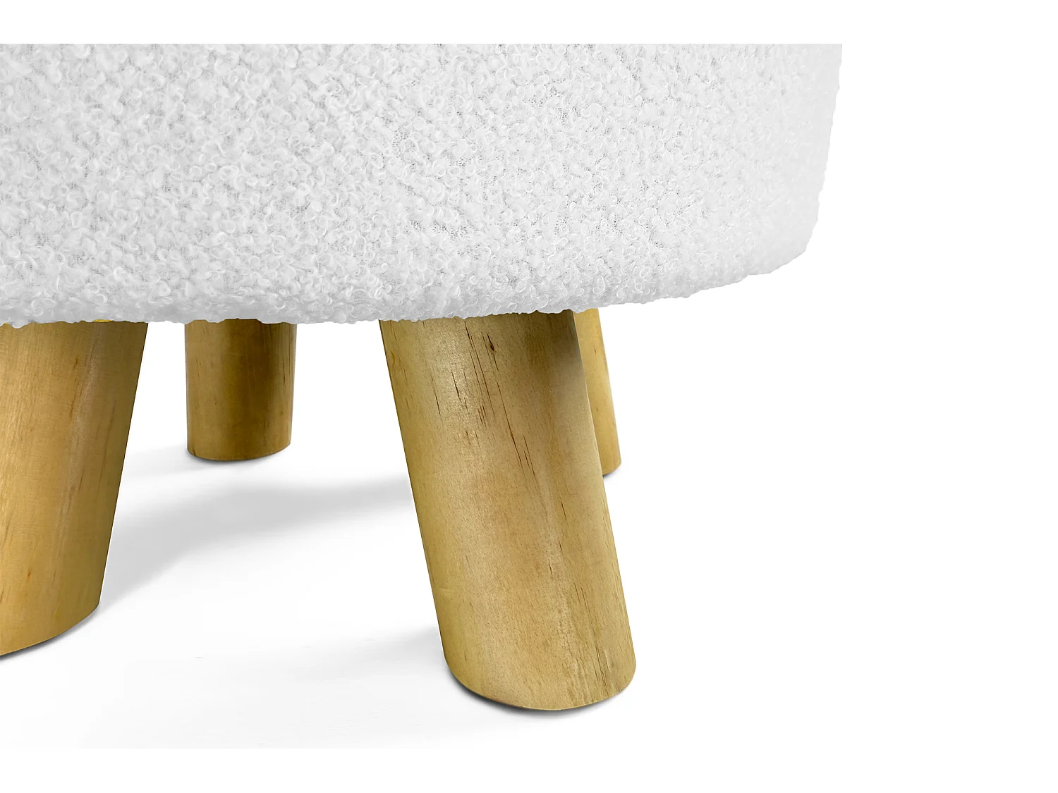 Pouf divano, pouf poggiapiedi bianco bouclè – Nemo