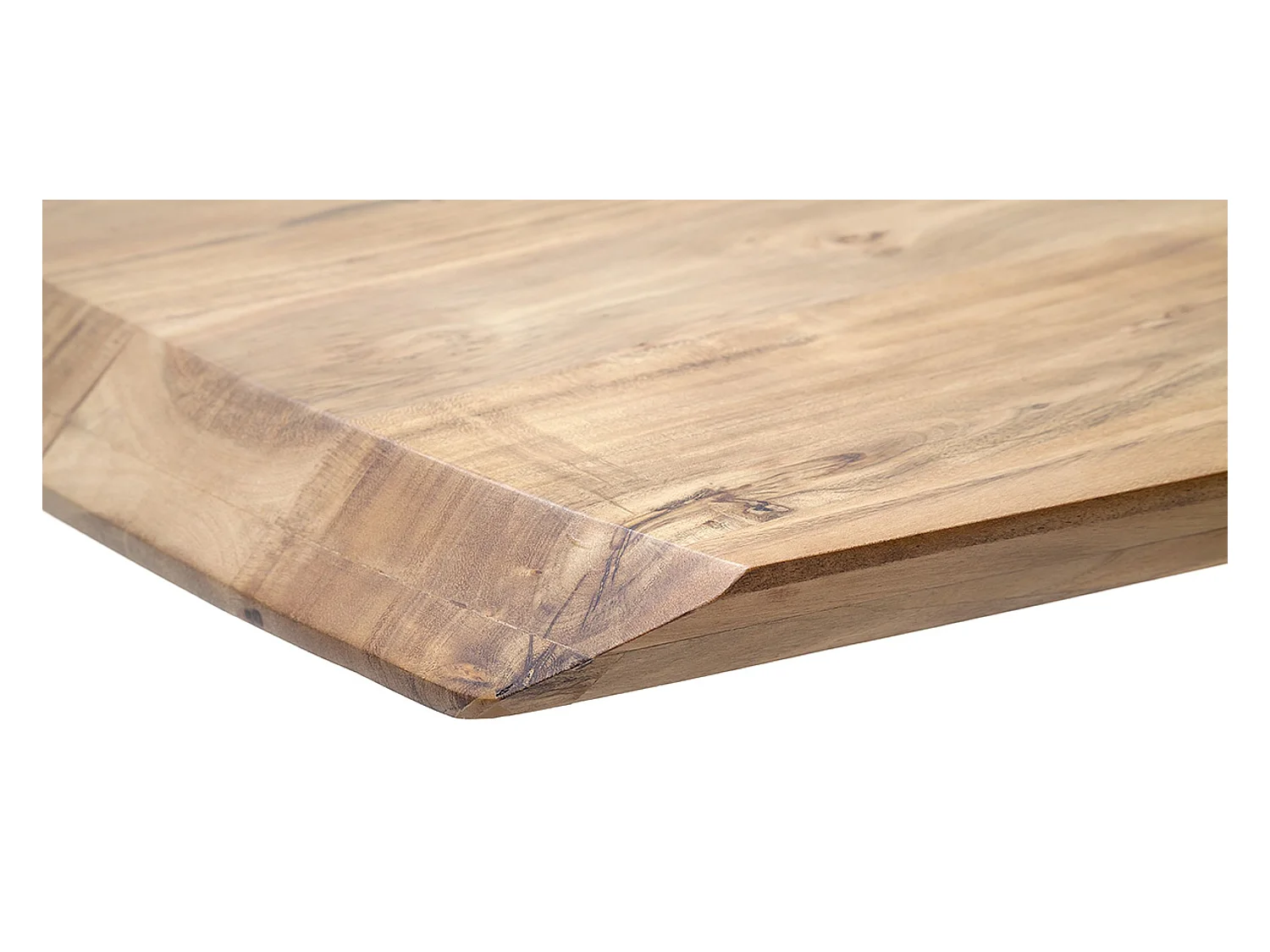 Table de salle à manger rectangulaire en bois d'acacia coloris naturel, pieds en métal anthracite antique - longueur 200 x hauteur 77 x profondeur 100 cm