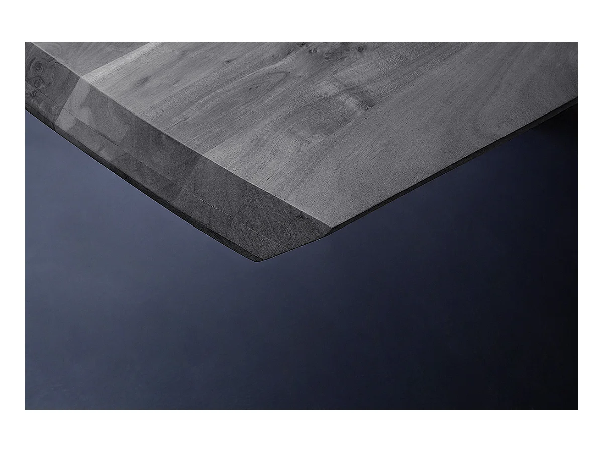 Table de salle à manger rectangulaire en bois d'acacia coloris gris, pieds en métal peint coloris anthracite - longueur 200 x hauteur 77 x profondeur 100 cm