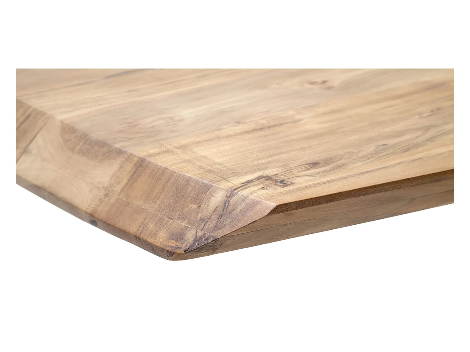 Table de salle à manger rectangulaire en bois d'acacia coloris naturel, pieds croisés en métal anthracite antique - longueur 180 x hauteur 77 x profondeur 100 cm