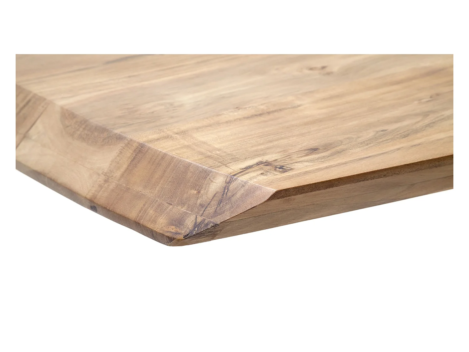 Table de salle à manger rectangulaire en bois d'acacia coloris naturel, pieds en métal anthracite antique - longueur 180 x hauteur 77 x profondeur 100 cm