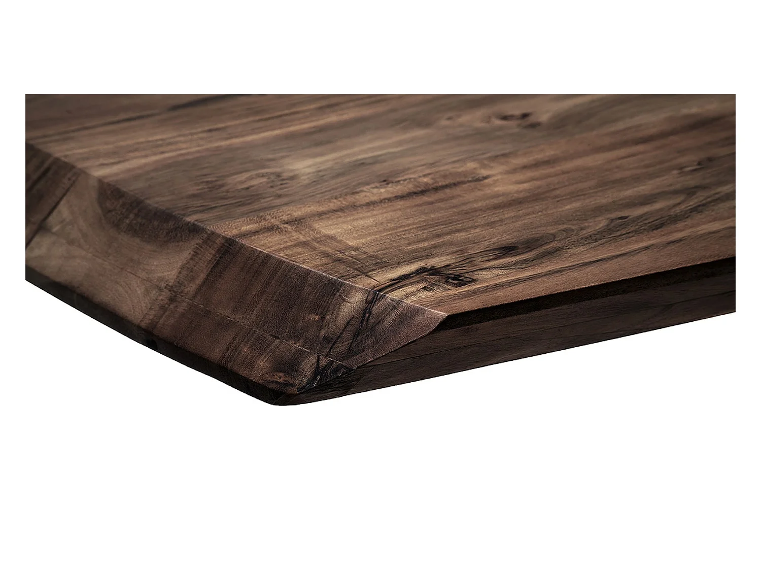 Table de salle à manger rectangulaire en bois d'acacia noyer, pieds en métal anthracite antique - longueur 180 x hauteur 77 x profondeur 100 cm