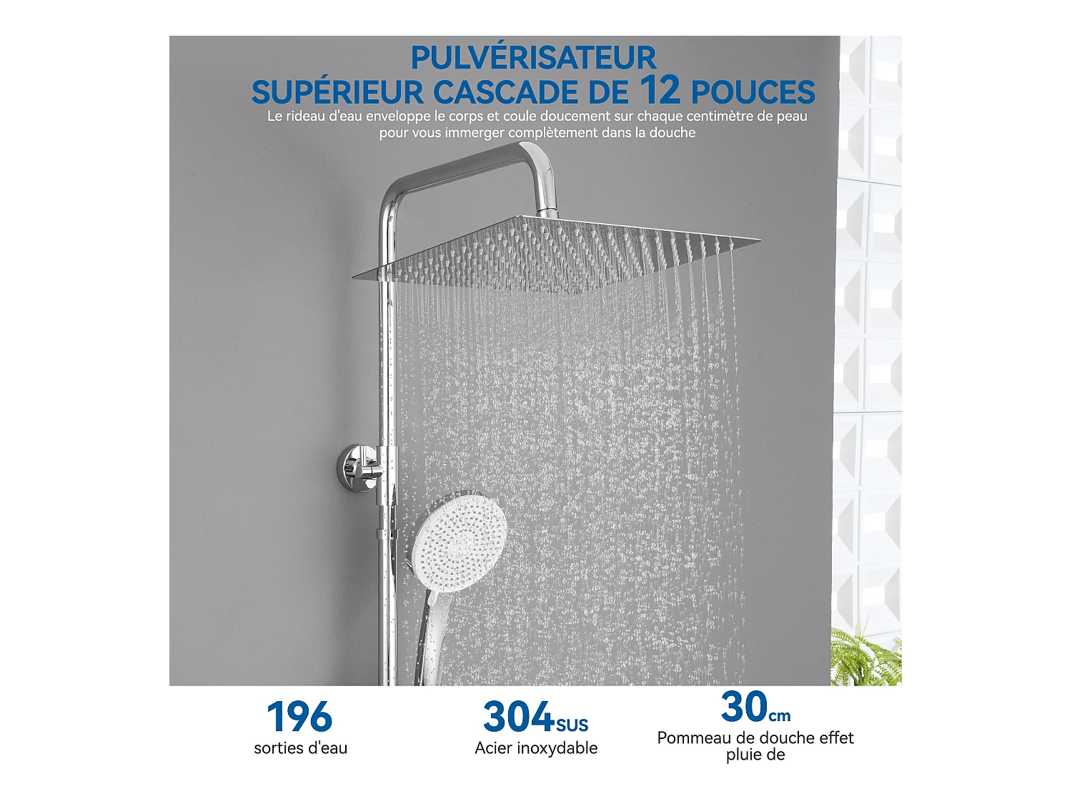 SOFETIY MAX Colonne de Douche Thermostatique,  Ensemble de Douche avec Mitigeur, 5 Fonctions Ensemble de Douche