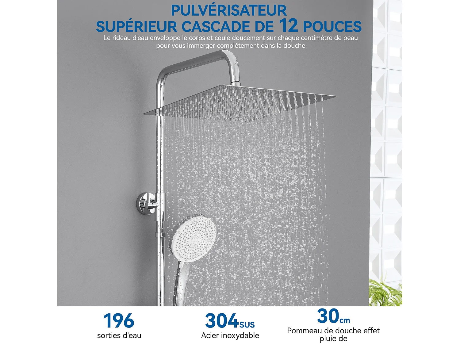 SOFETIY MAX Colonne de Douche Thermostatique,  Ensemble de Douche avec Mitigeur, 5 Fonctions Ensemble de Douche