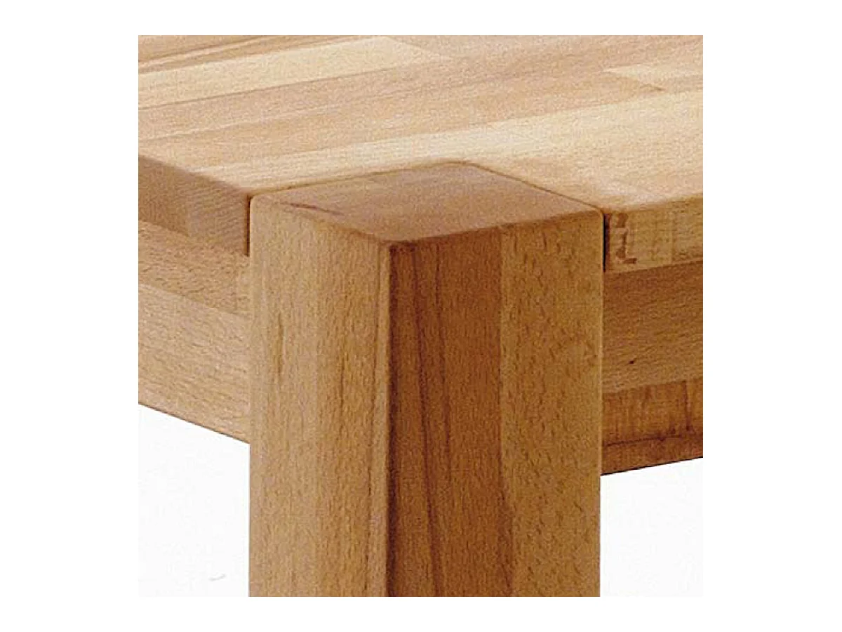 Table de salle à manger rectangulaire extensible en bois hêtre massif huilé coloris naturel - longueur 140-220 x hauteur 77 x profondeur 80 cm