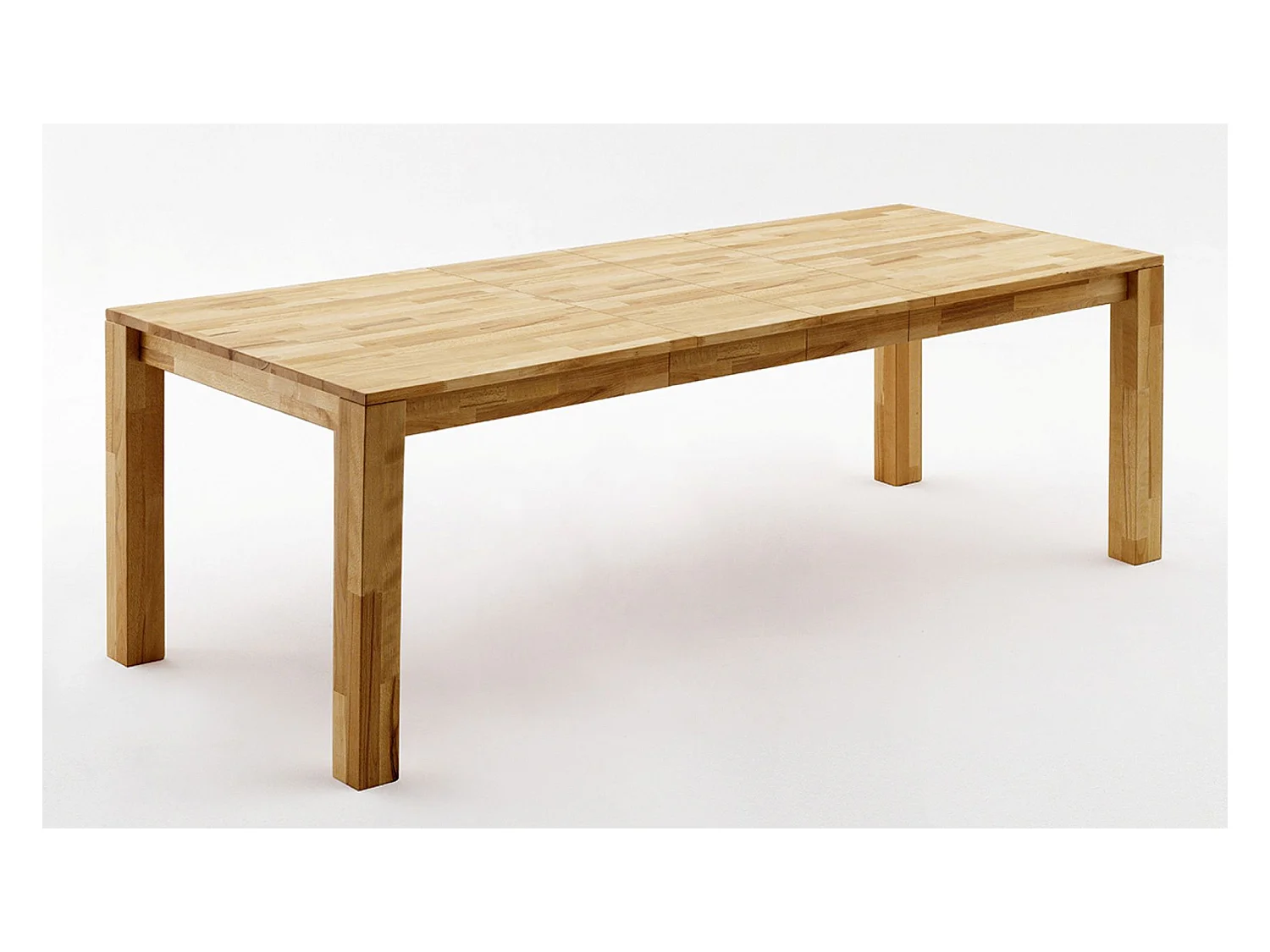Table de salle à manger rectangulaire extensible en bois hêtre massif huilé coloris chêne sauvage - longueur 140-220 x hauteur 77 x profondeur 80 cm