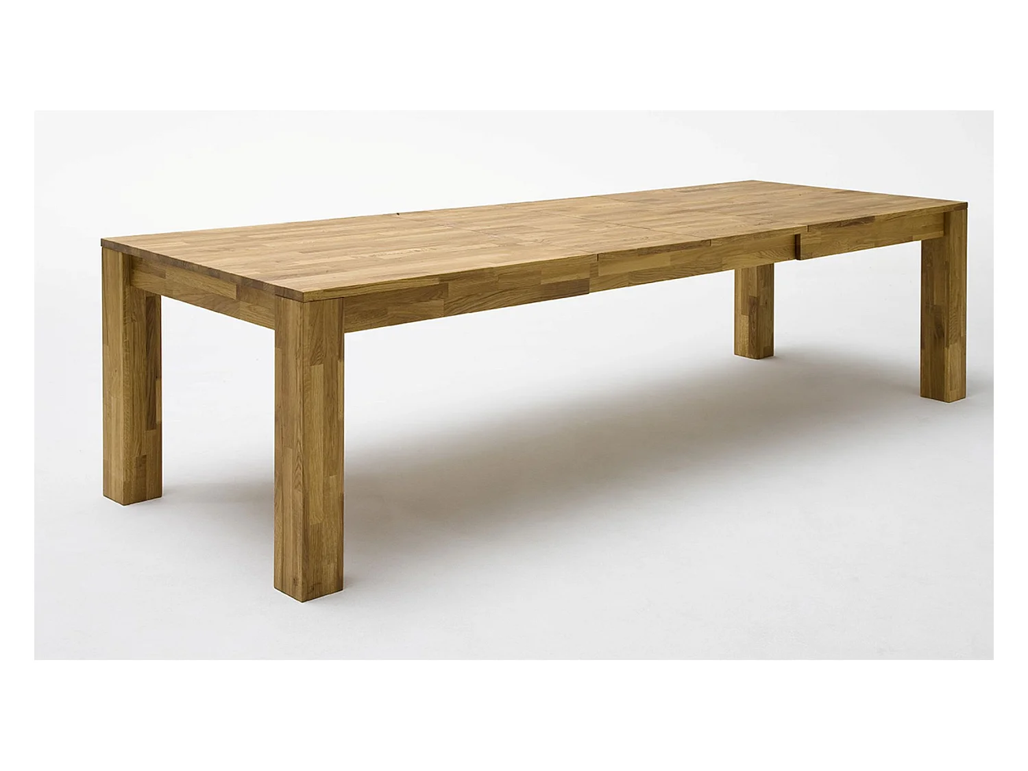 Table de salle à manger rectangulaire extensible en bois hêtre massif huilé coloris naturel - longueur 200-300 x hauteur 77 x profondeur 100 cm
