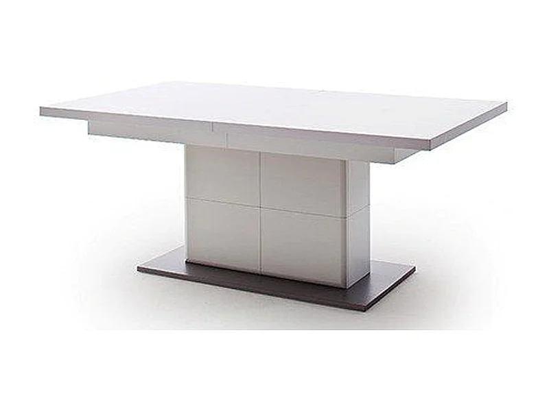 Table à manger extensible en bois coloris blanc mat - L.180-280 x H.77 x P.100 cm