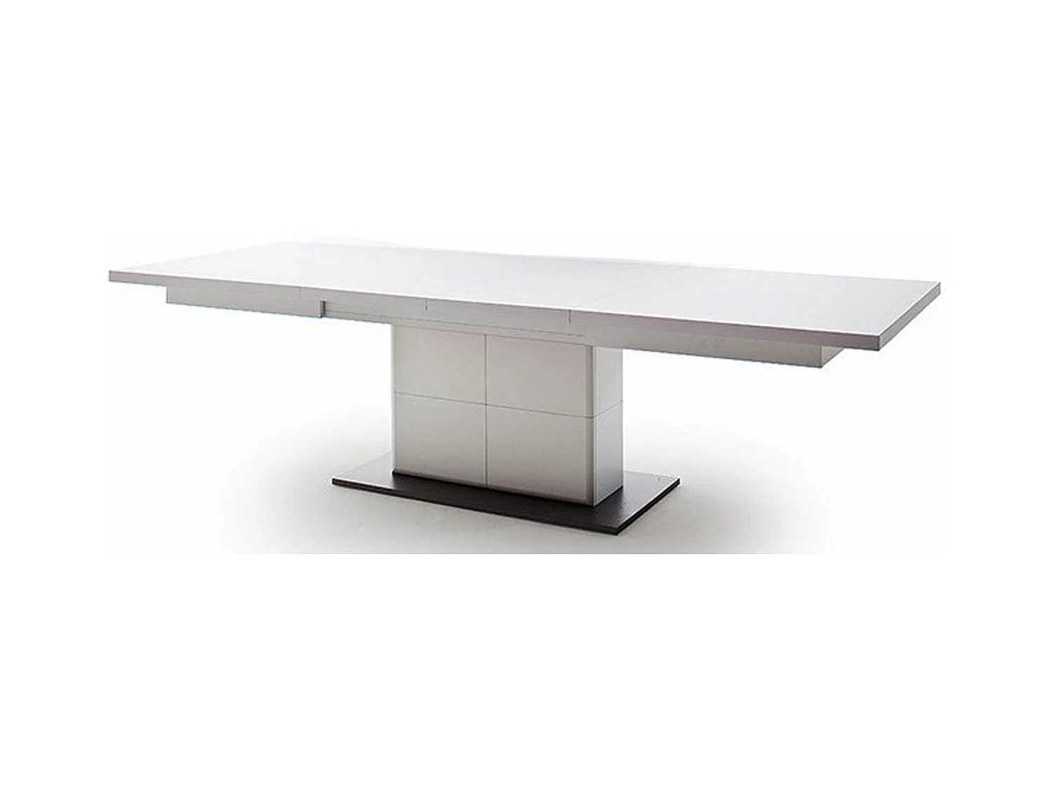 Table à manger extensible en bois coloris blanc mat - L.180-280 x H.77 x P.100 cm