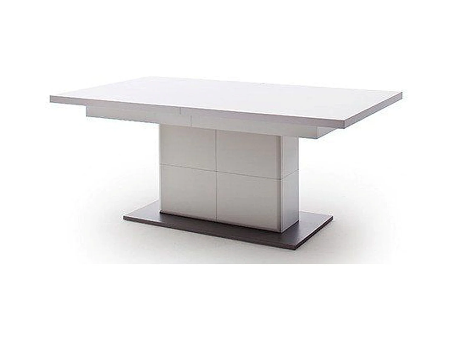 Table à manger extensible en bois coloris blanc mat - L.180-280 x H.77 x P.100 cm