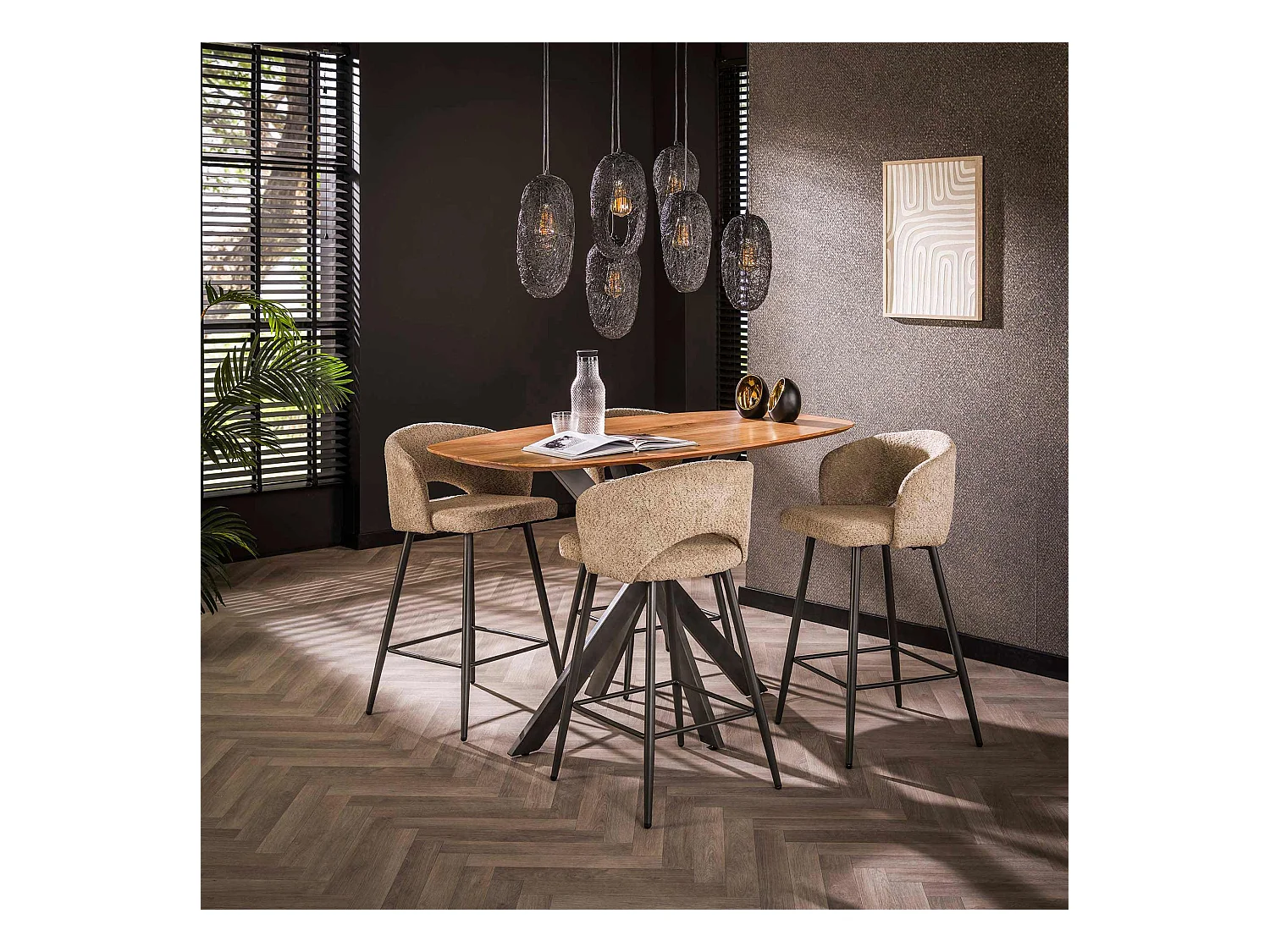 Table de bar Arhus 140 cm - Acacia massif naturel