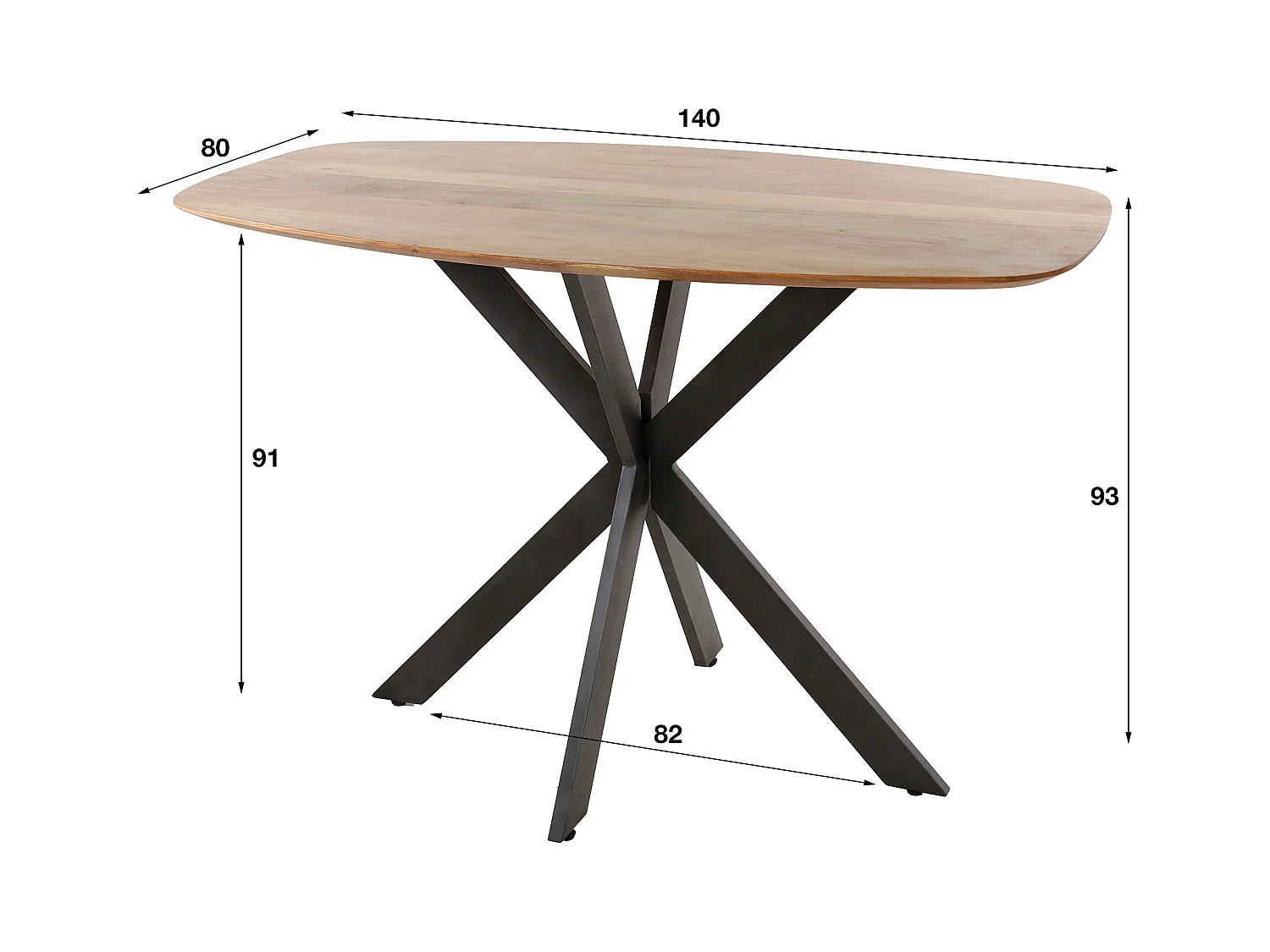 Table de bar Arhus 140 cm - Acacia massif naturel