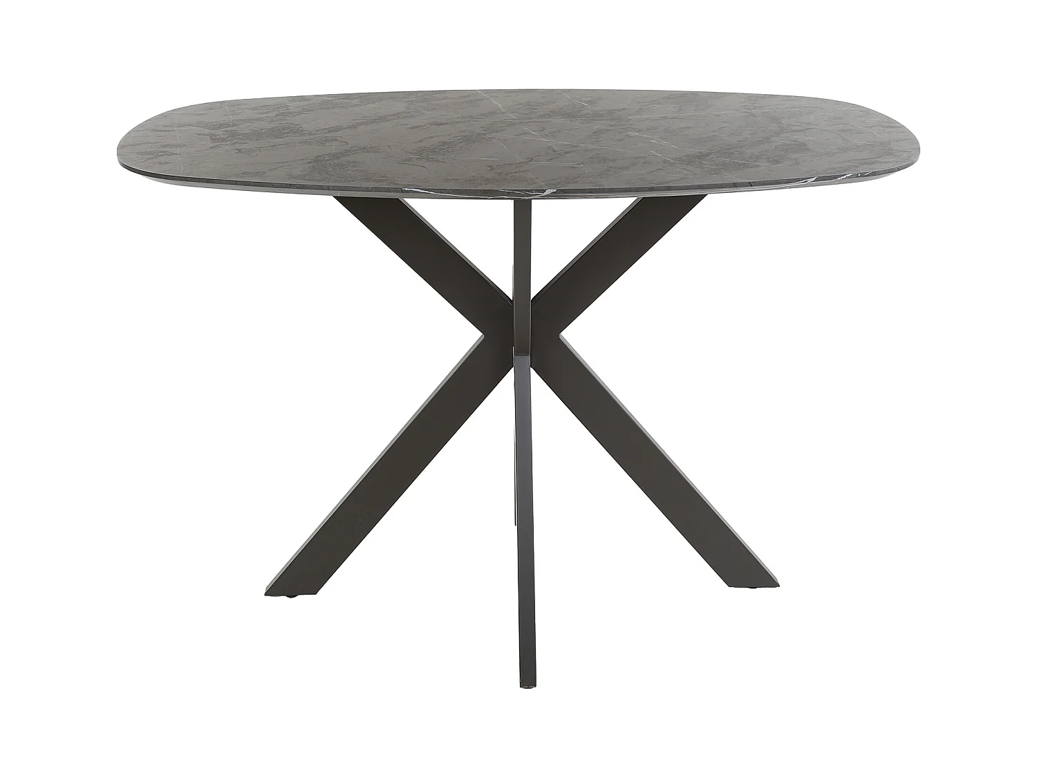 Table de bar ovale danoise à structure croisée - 3D noir marron