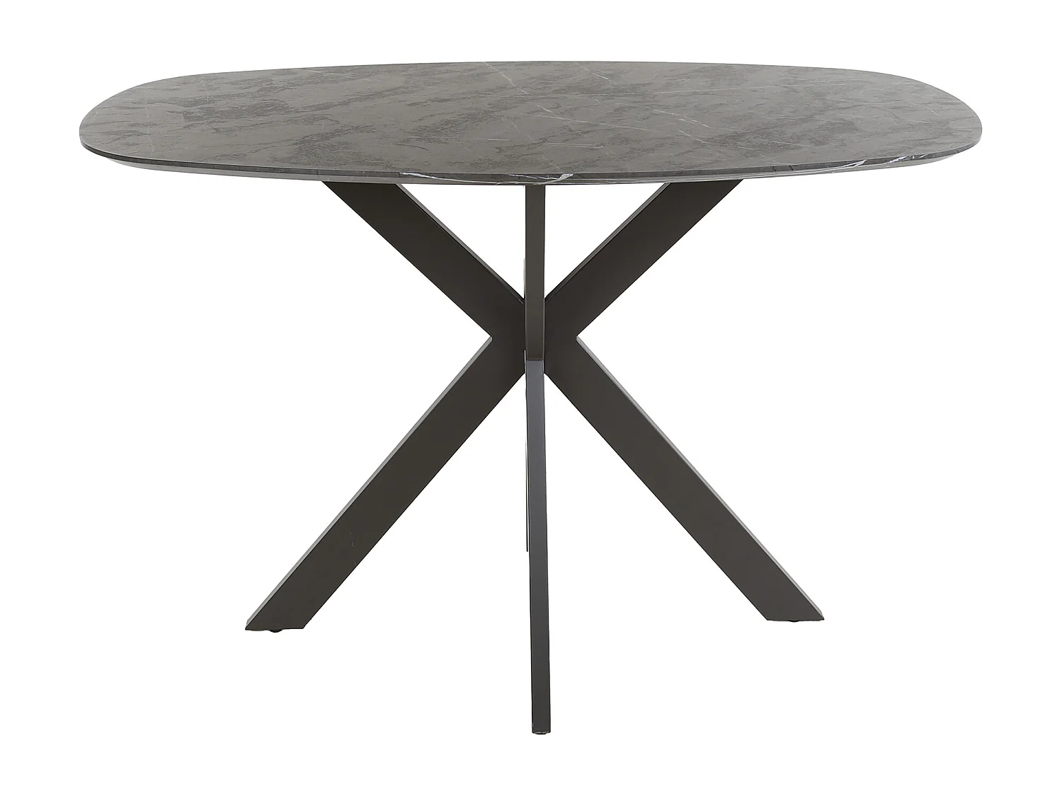 Table de bar ovale danoise à structure croisée - 3D noir marron