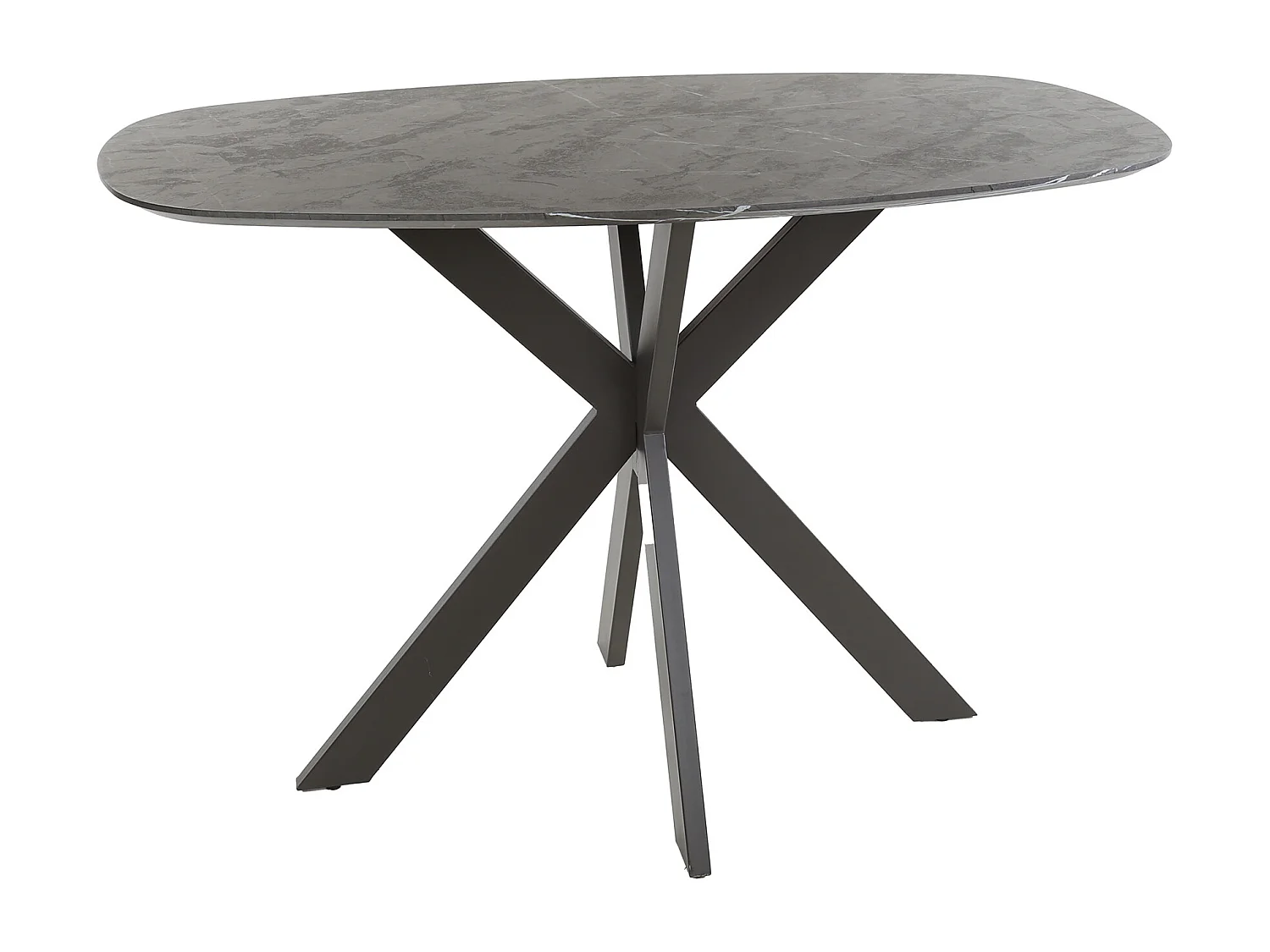 Table de bar ovale danoise à structure croisée - 3D noir marron