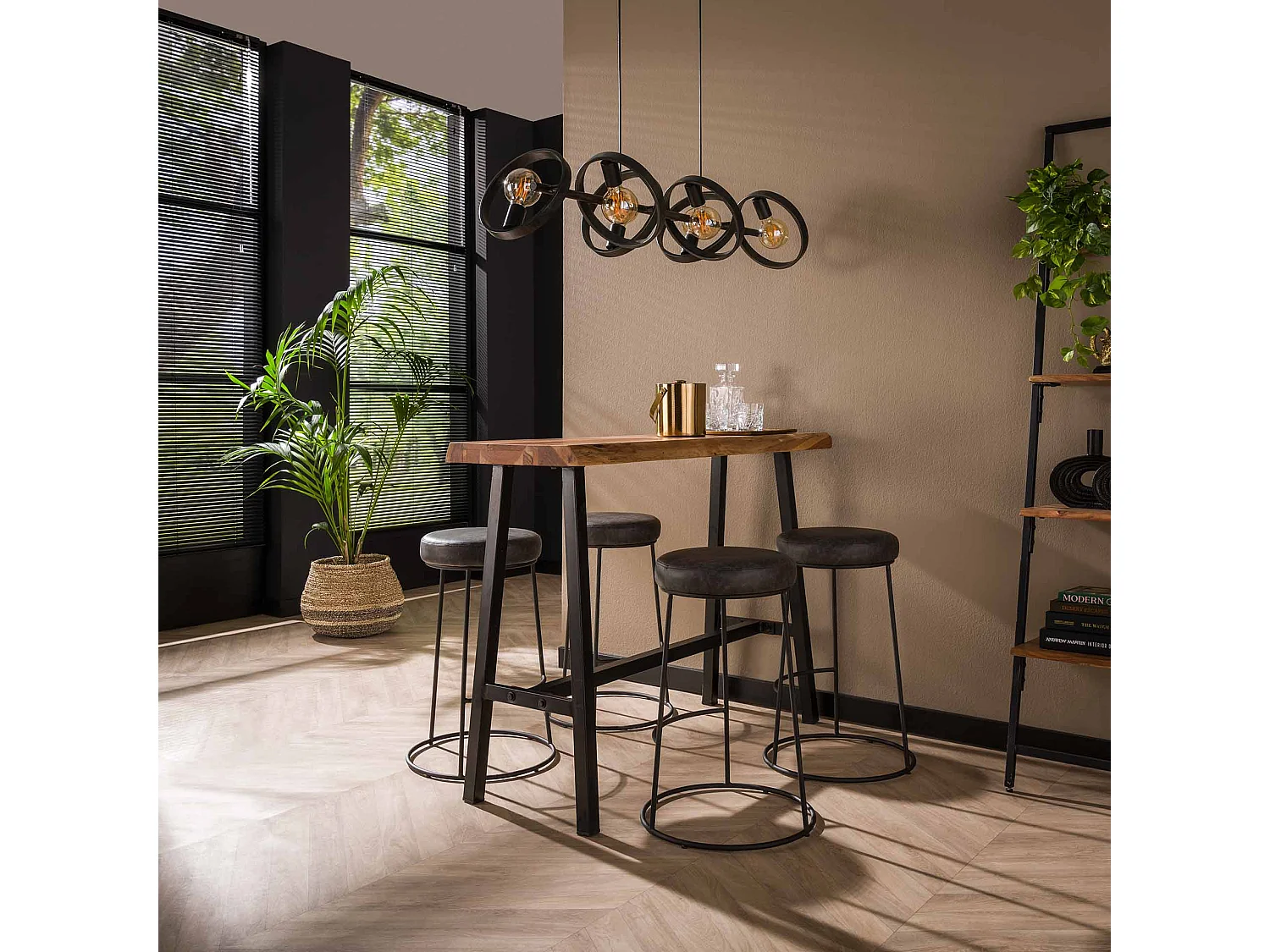 Bartafel Live Edge - 125cm Breed - 4 Personen - Hout - Bruin