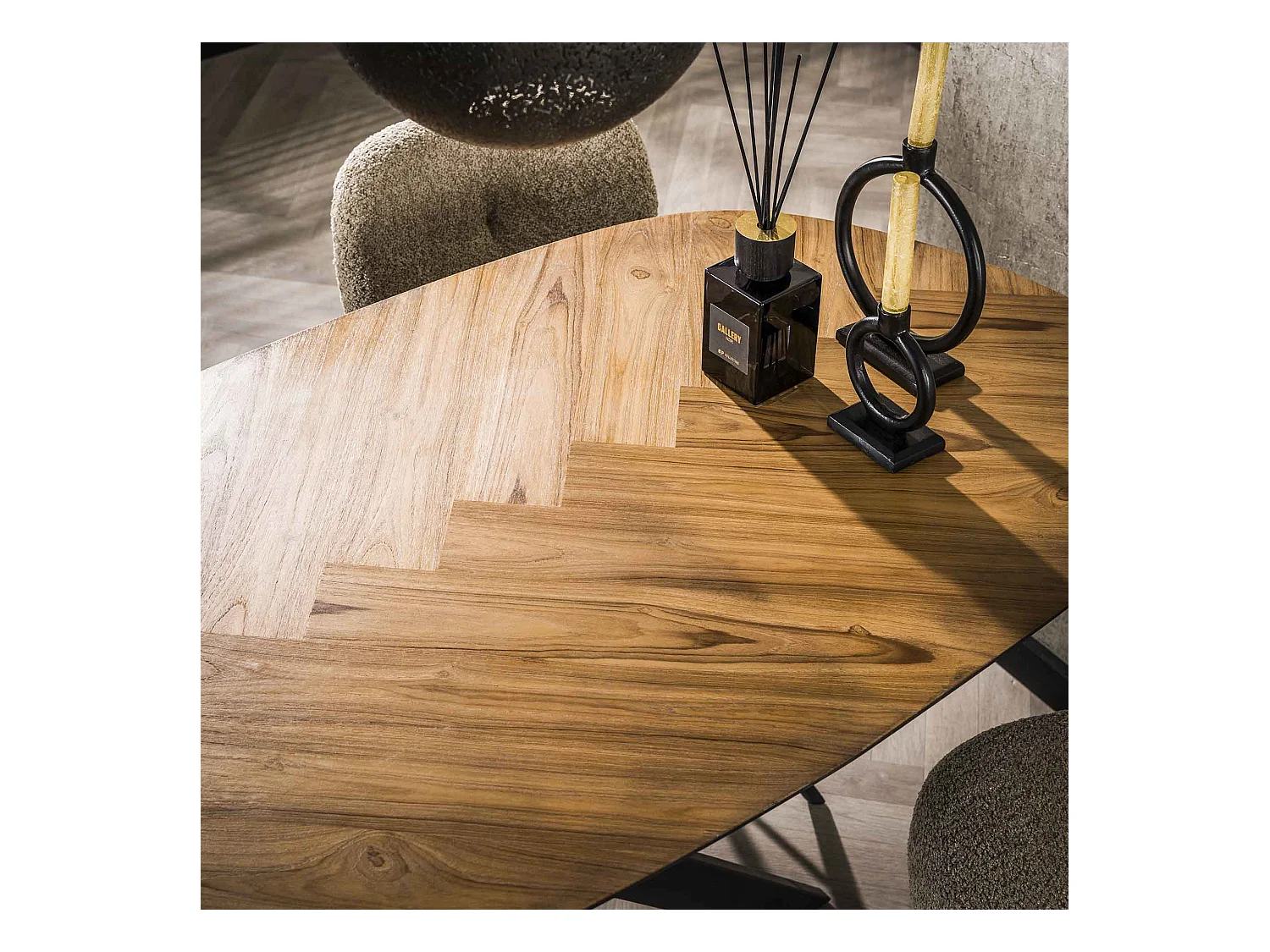 Table de bar 140 Organic - Placage en teck recyclé