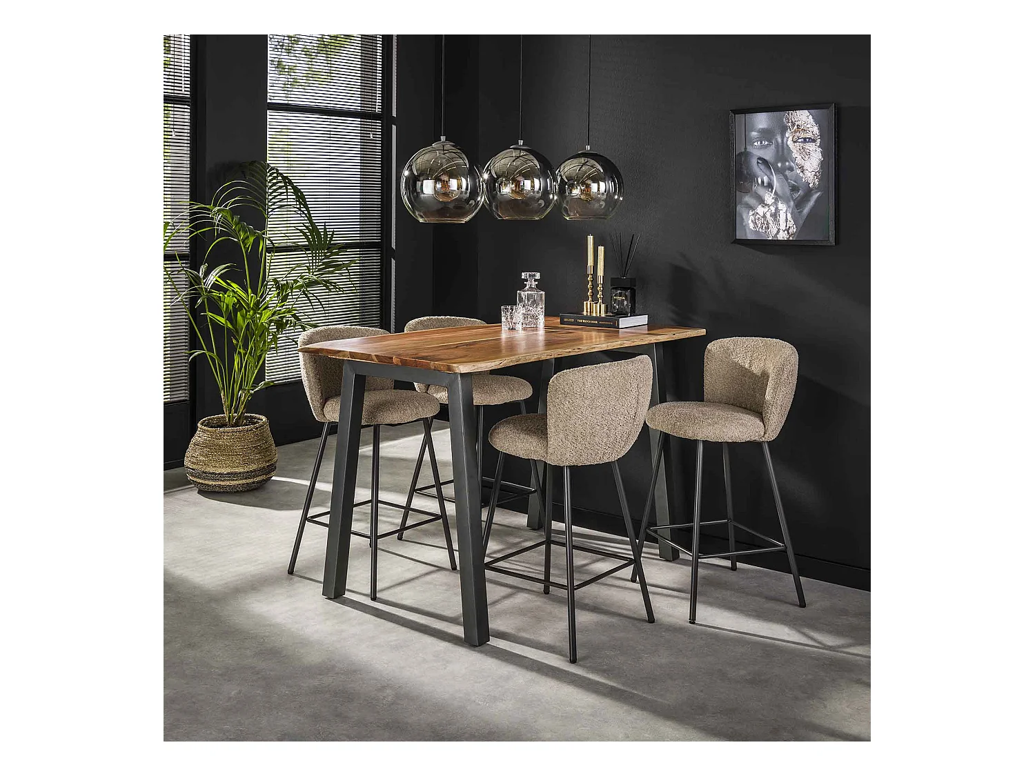 Table de bar Edge - 80x147x92 - 4 personnes - Bois