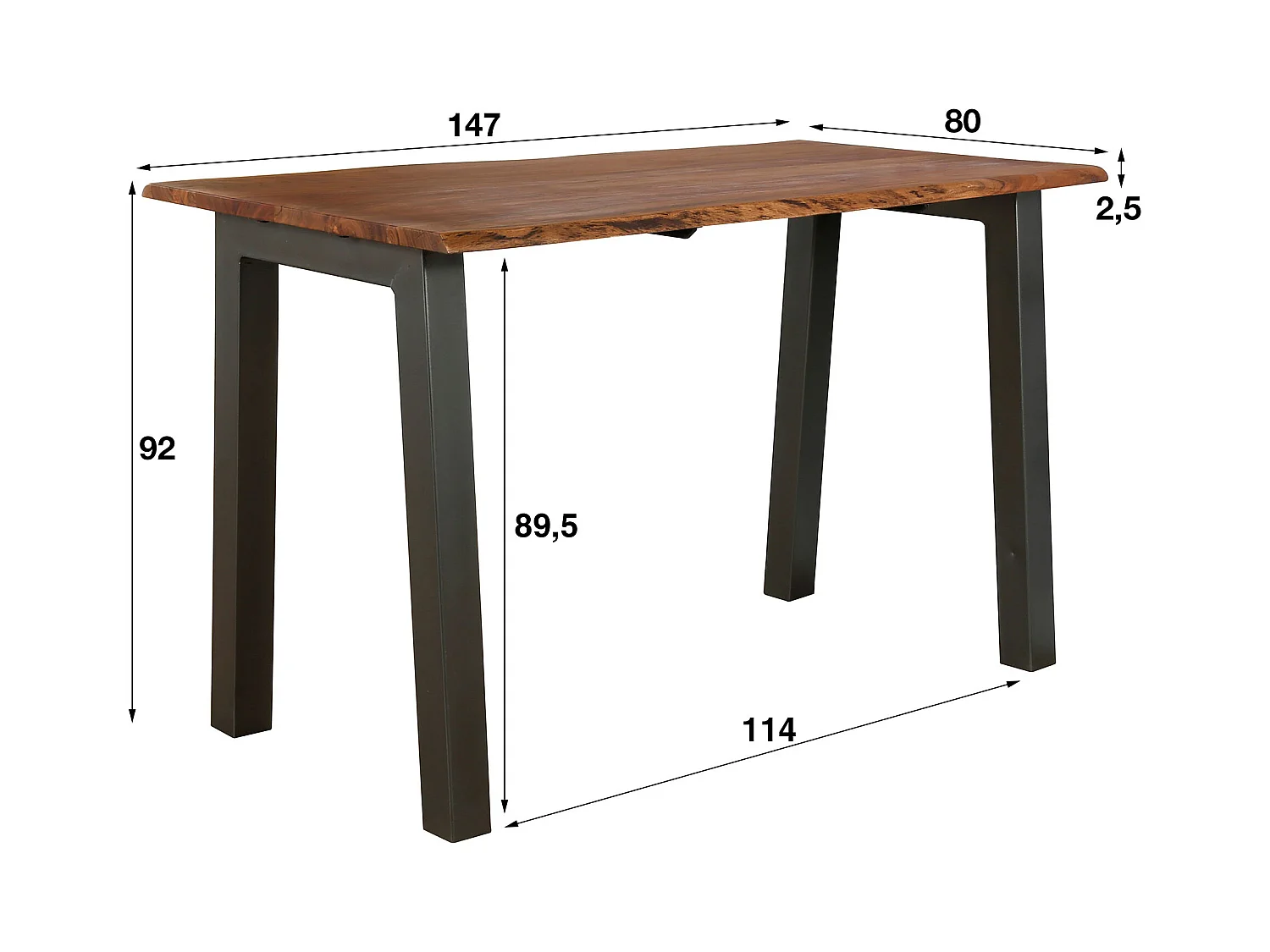 Table de bar Edge - 80x147x92 - 4 personnes - Bois