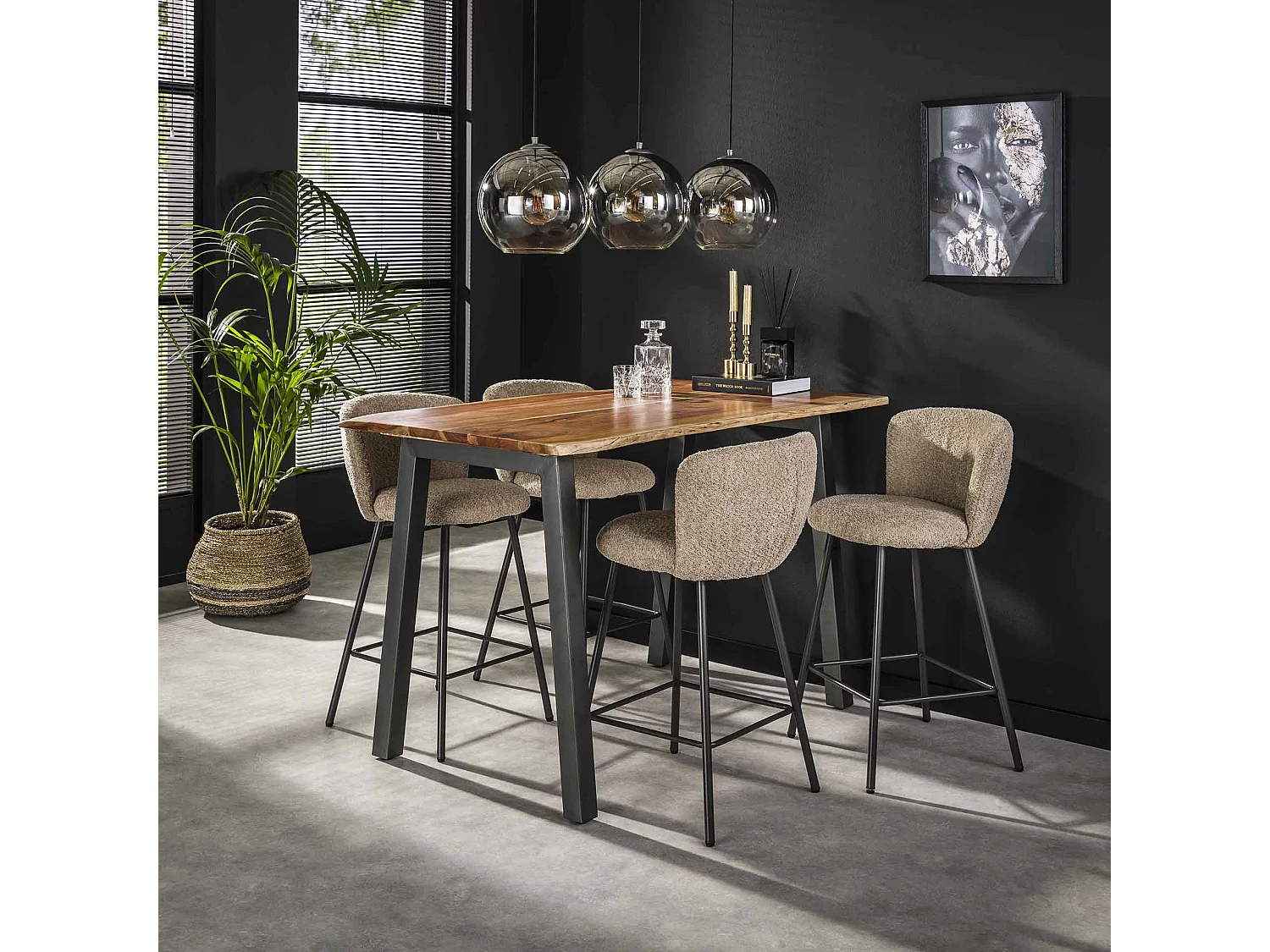 Table de bar Edge - 80x147x92 - 4 personnes - Bois