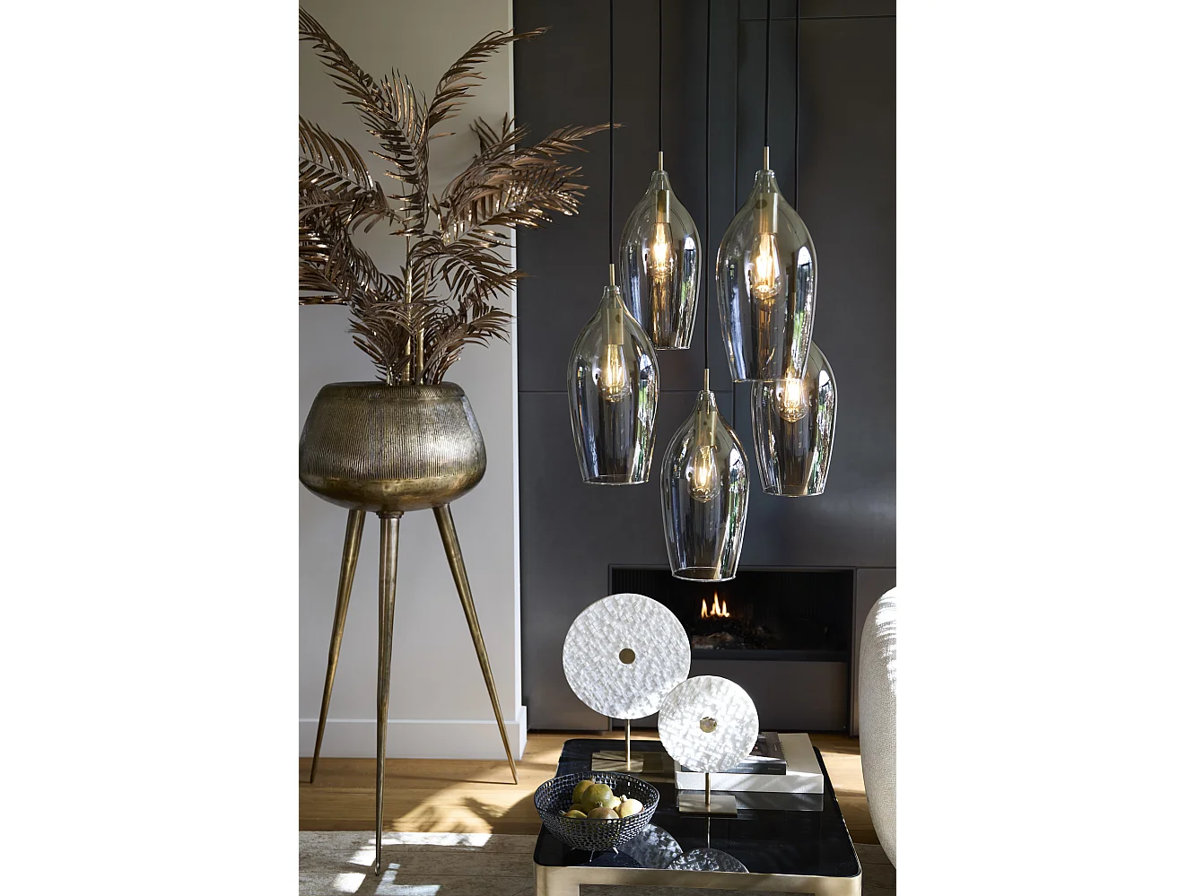 Kunstplant PALM - 135x145x135cm - Brons