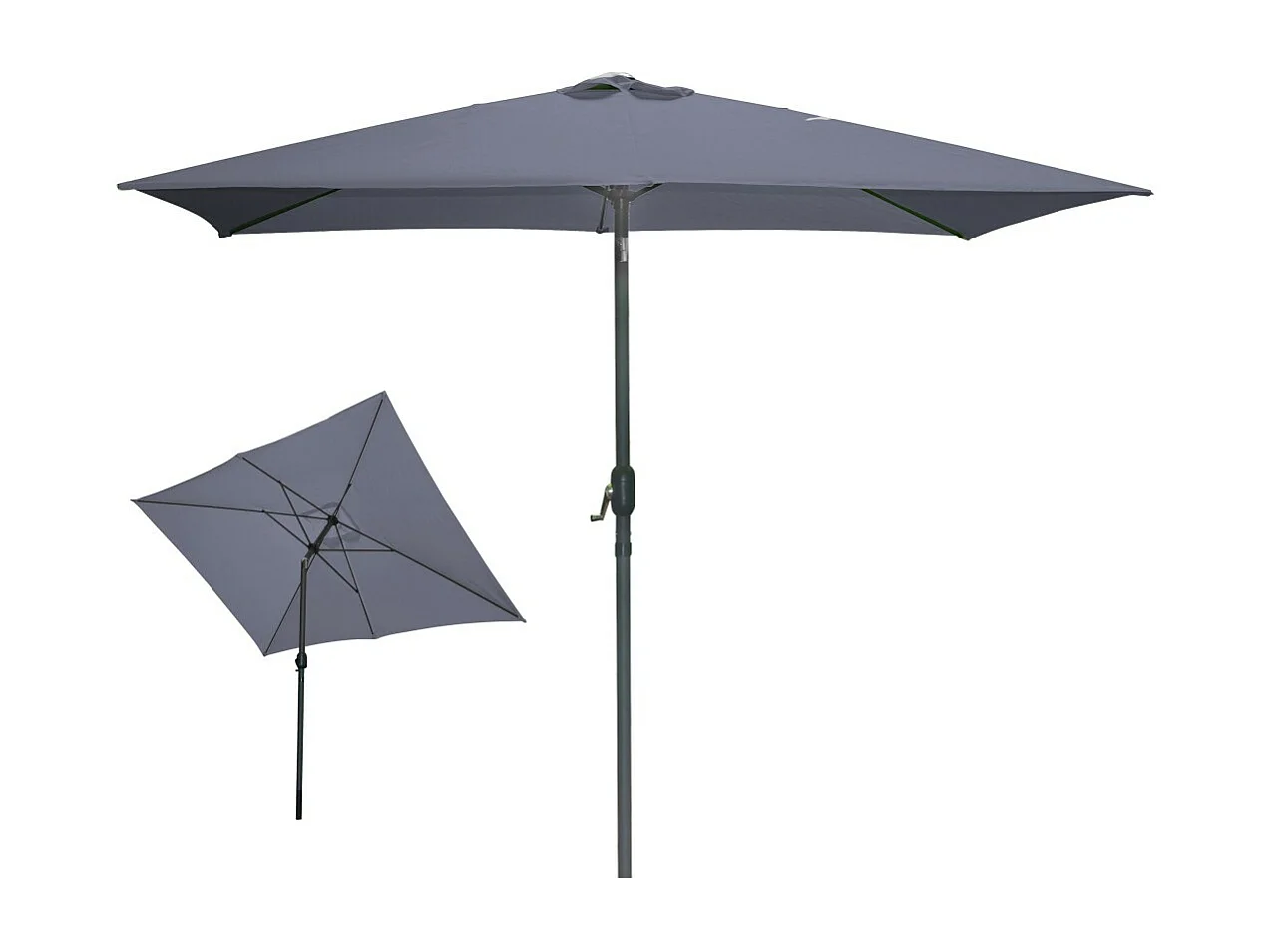 El imprescindible verano: Parasol inclinable gris antracita + funda anti-UV + base de cemento 25Kg