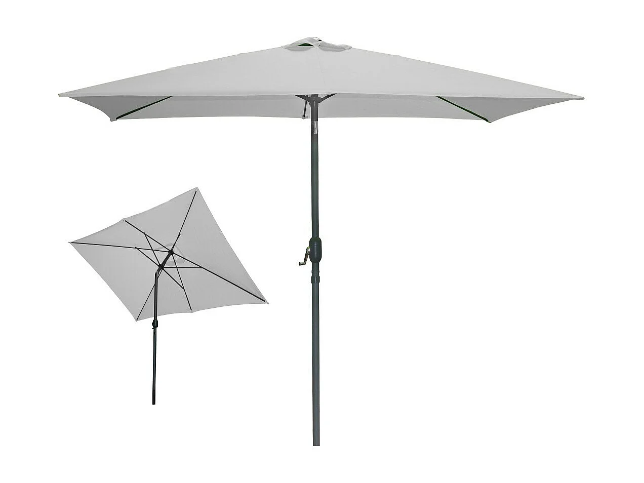 El indispensable verano: Parasol inclinable en color gris claro + funda anti-UV + base de cemento de 25Kg
