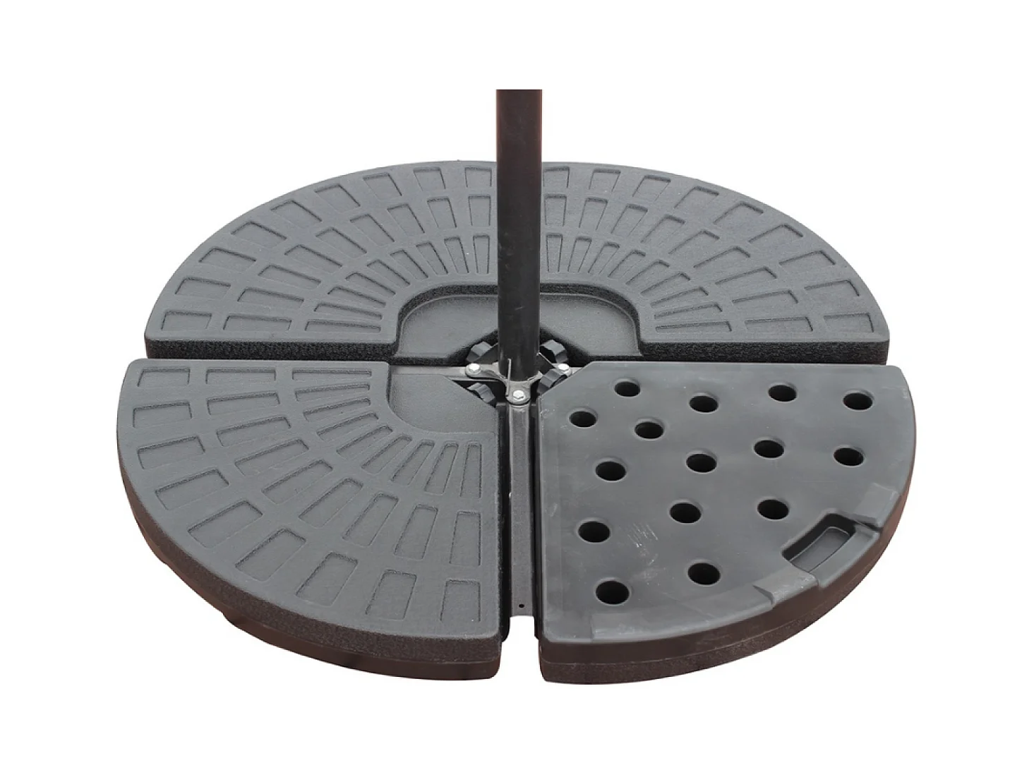 Ensemble parasol terracotta 3x4m et 4 dalles à lester CESARE