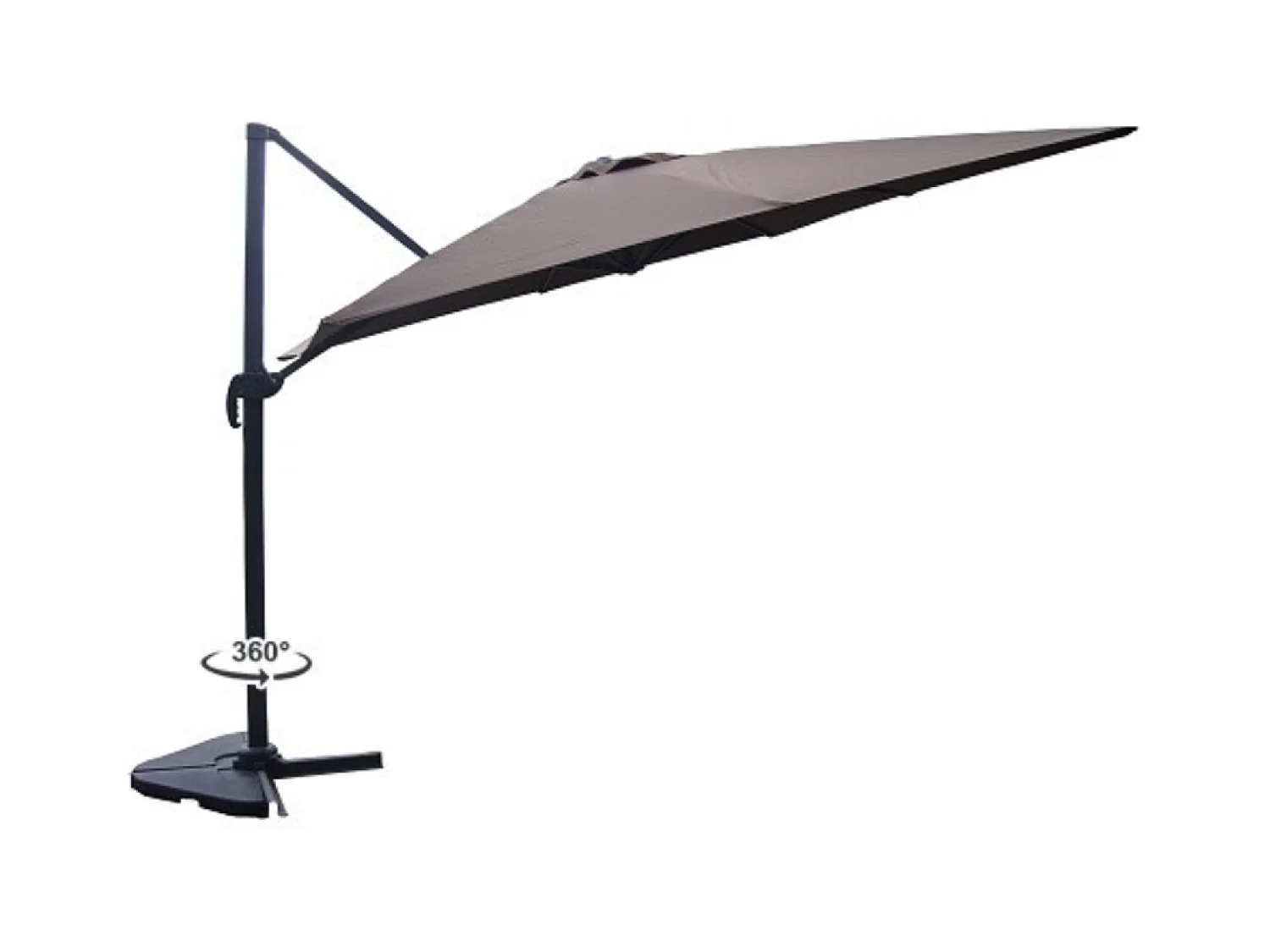 Ensemble parasol marron 3x4m et 4 dalles à lester CESARE