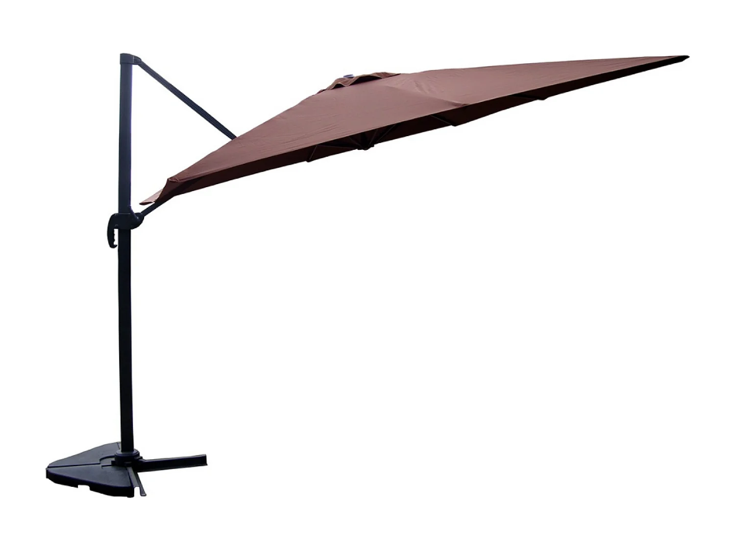 Ensemble parasol marron 3x4m et 4 dalles à lester CESARE