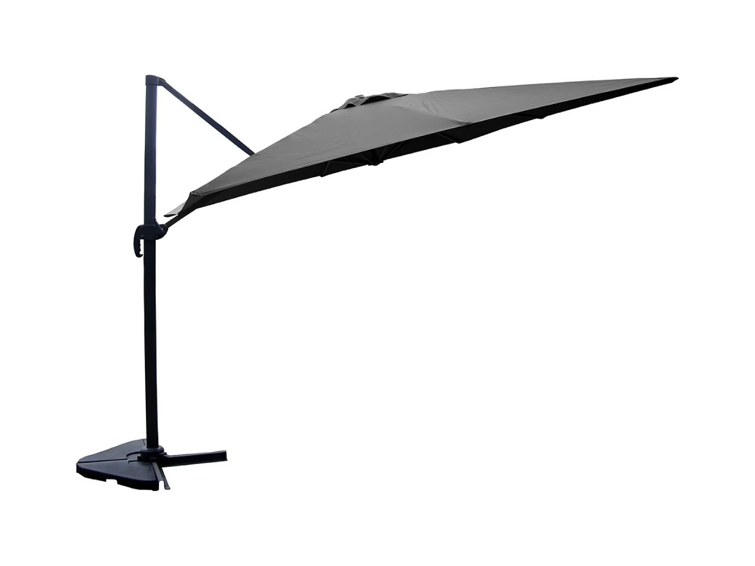 Ensemble parasol gris 3x4m et 4 dalles à lester CESARE