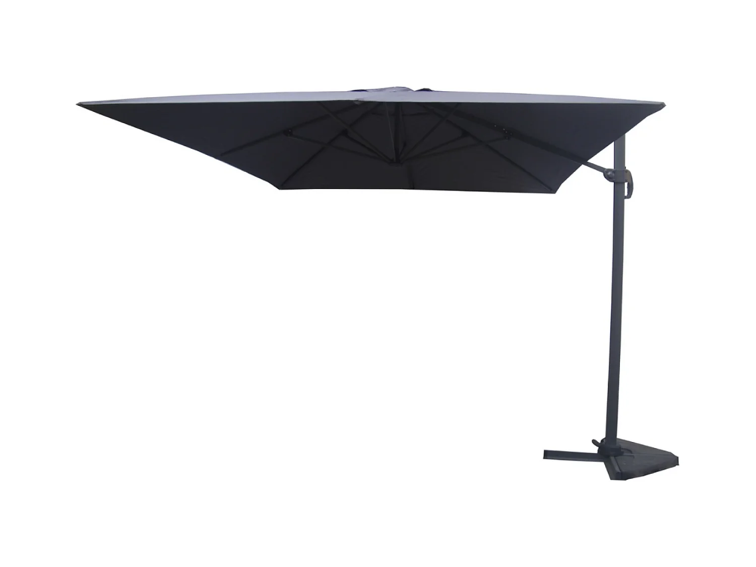 Ensemble parasol gris 3x4m et 4 dalles à lester CESARE
