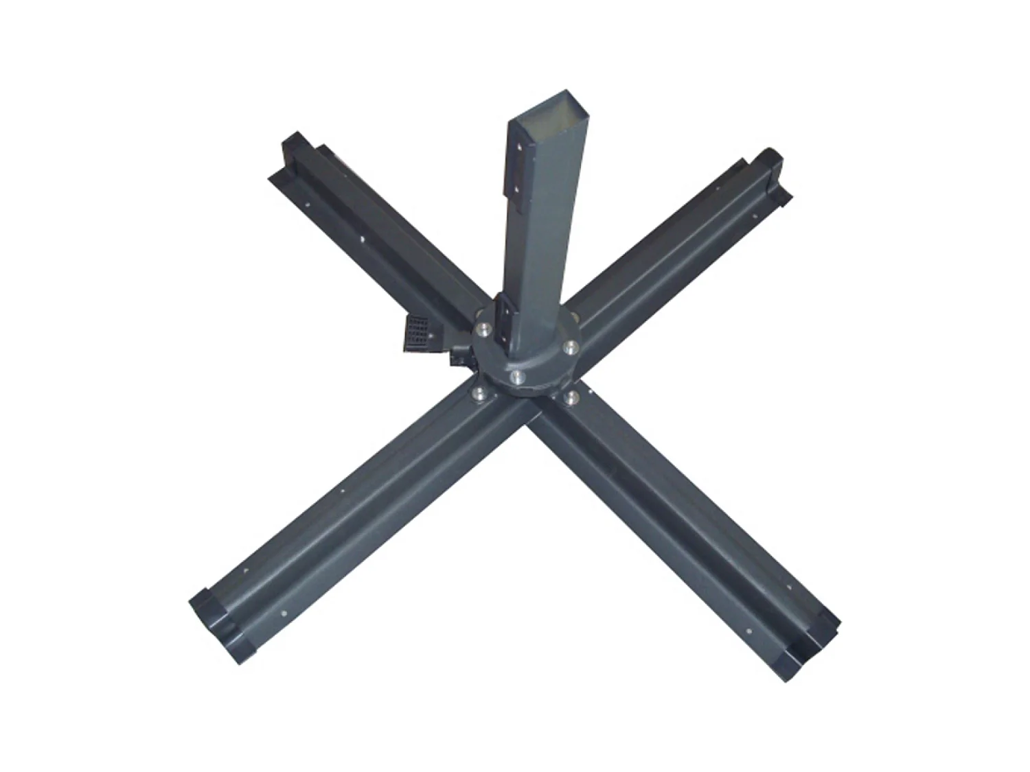 Ensemble parasol gris 3x4m et 4 dalles à lester CESARE