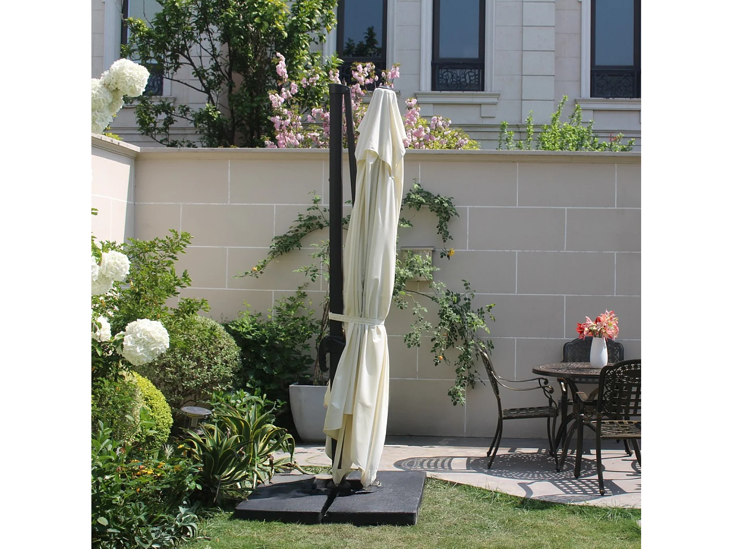 Guarda-sol CESARE écru 3x4m com 4 lajes incluídas