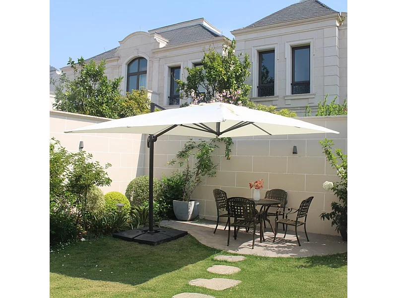 Guarda-sol CESARE écru 3x4m com 4 lajes incluídas