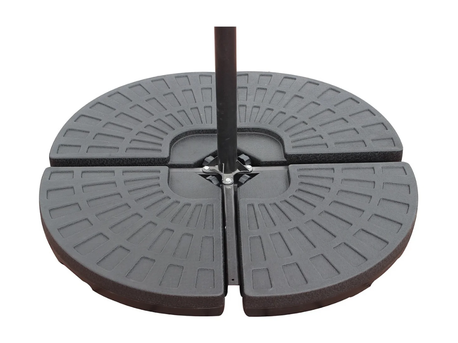 Ensemble parasol marron 3x3m et 4 dalles à lester PALATINO