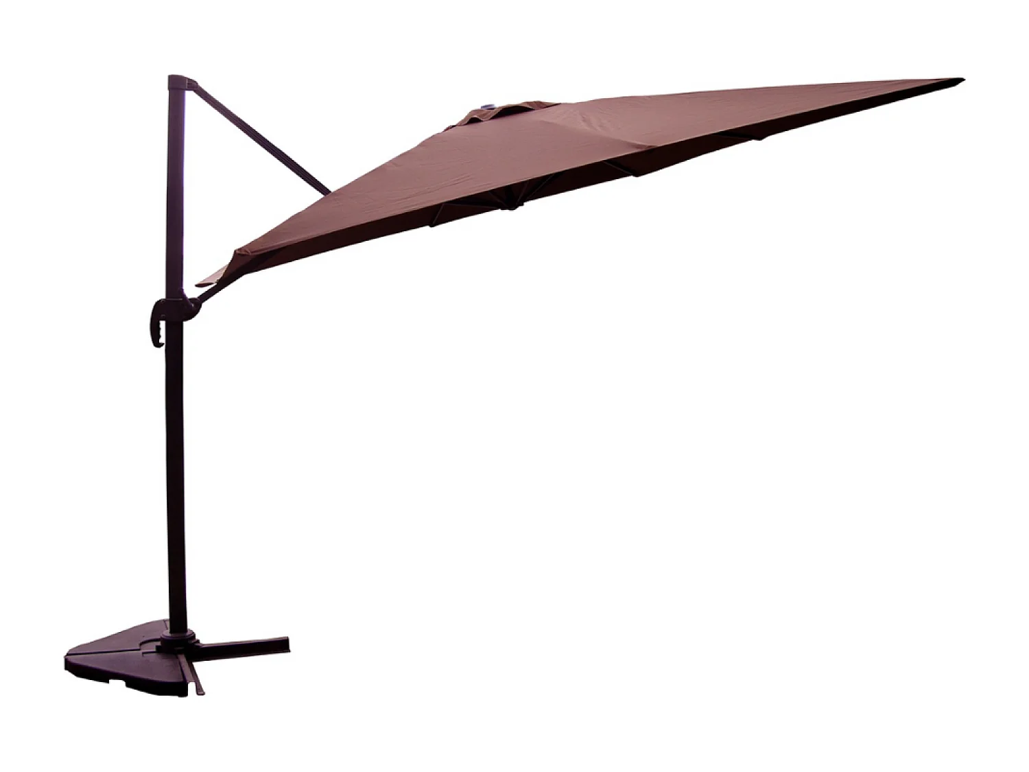 Ensemble parasol marron 3x3m et 4 dalles à lester PALATINO