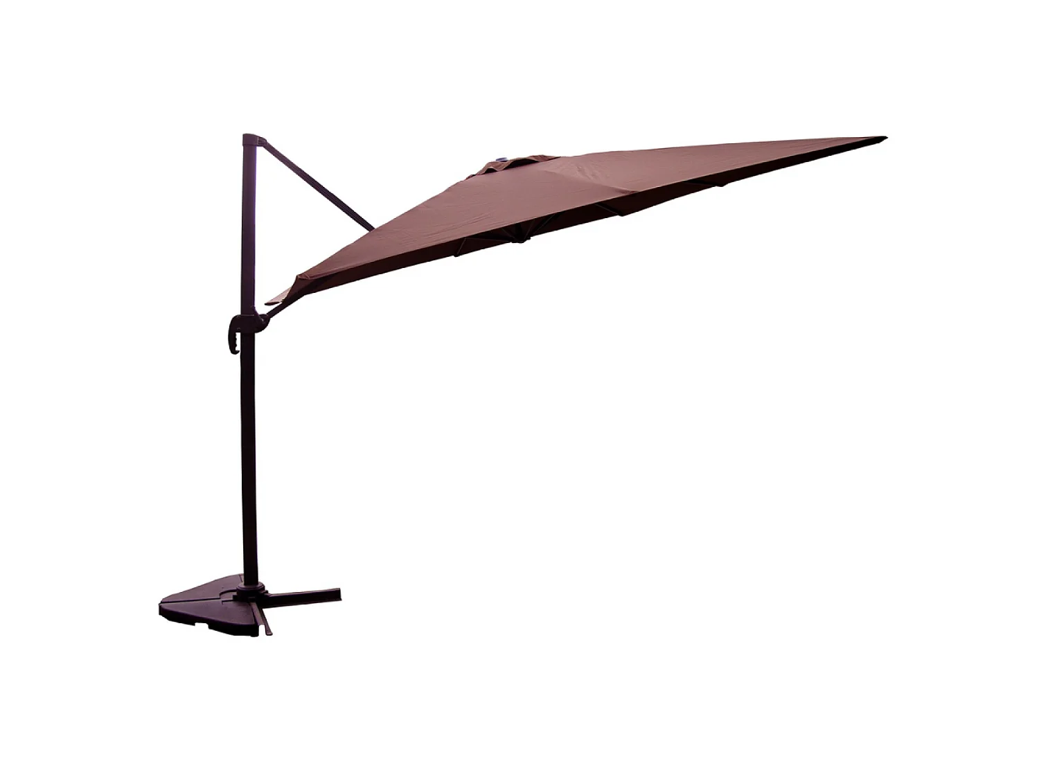 Ensemble parasol  marron 3x3m et 4 dalles à lester PALATINO