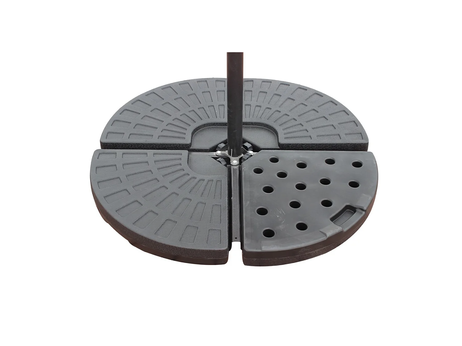 Versetzter Sonnenschirm PALATINO Terrakotta 3x3m mit 4 Platten zum Beschweren