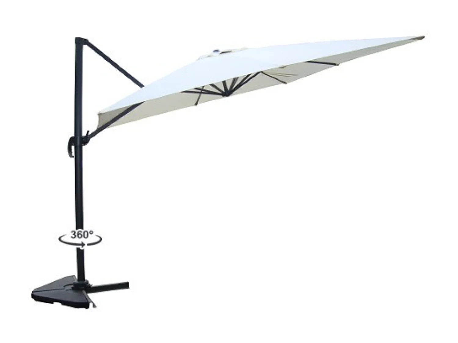 Ensemble parasol écru 3x3m et 4 dalles à lester PALATINO